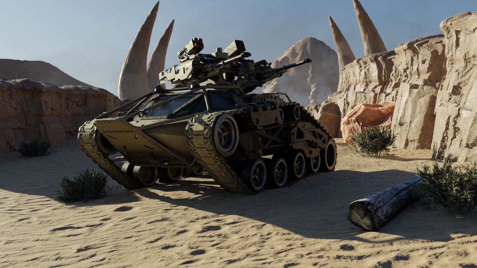 Sci-fi Tank Ripsaw 3D model_10