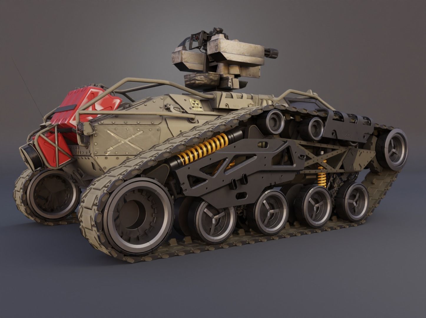 Sci-fi Tank Ripsaw 3D model_6