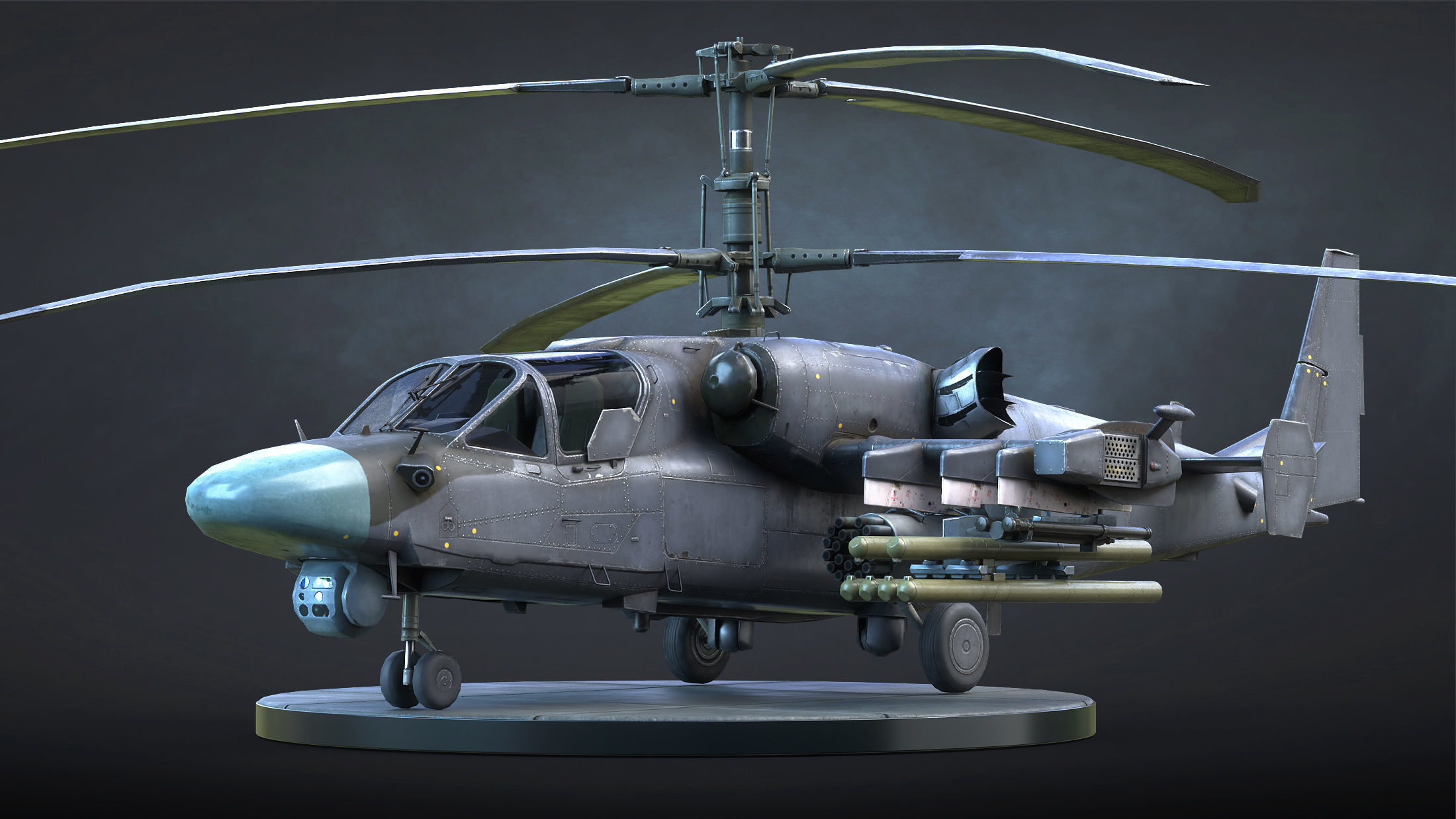 Ka-52 Helicopter Low-Poly Low-poly 3D model_11