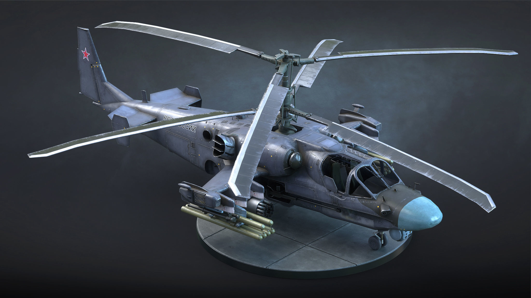 Ka-52 Helicopter Low-Poly Low-poly 3D model_9