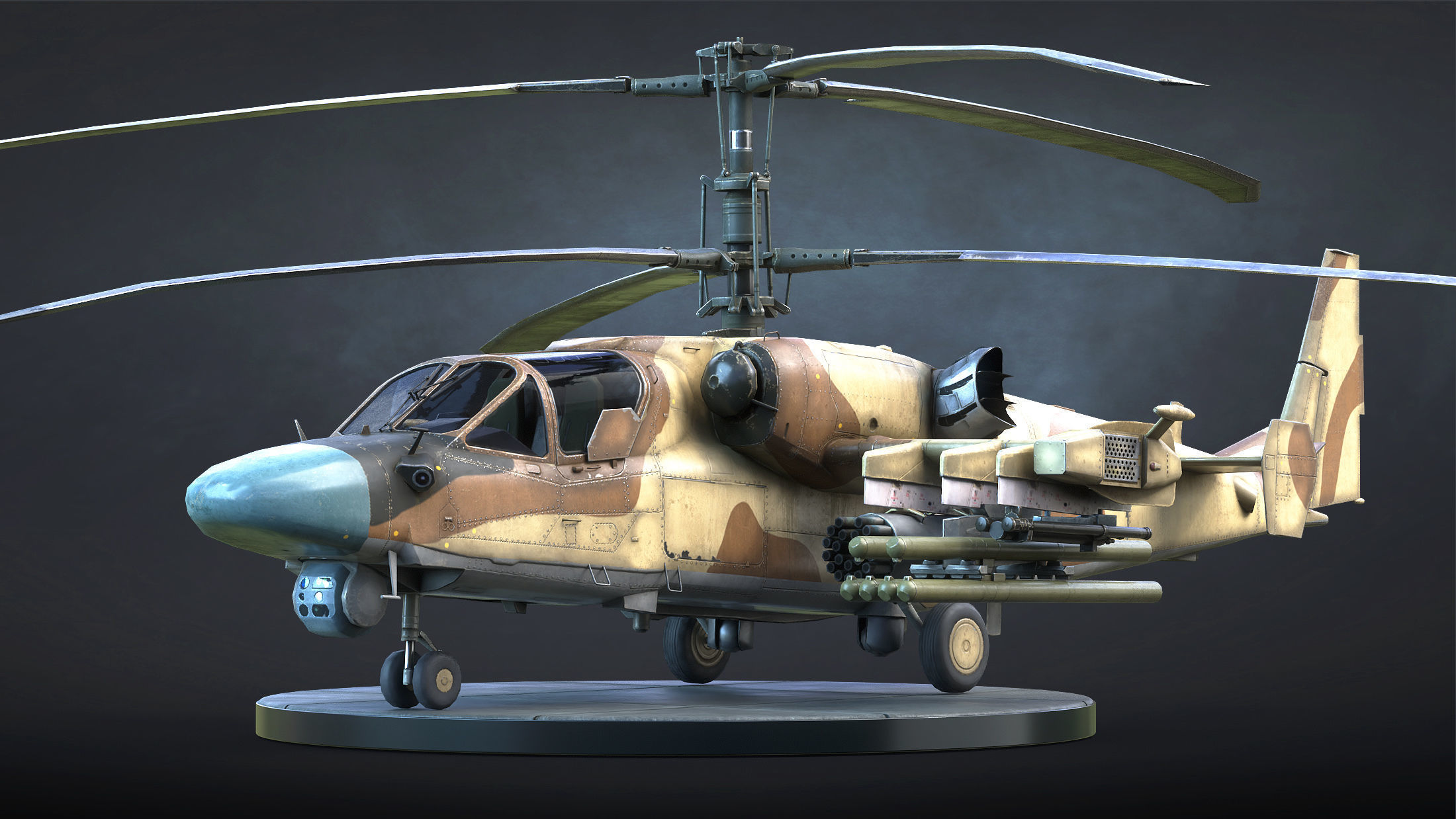 Ka-52 Helicopter Low-Poly Low-poly 3D model_13