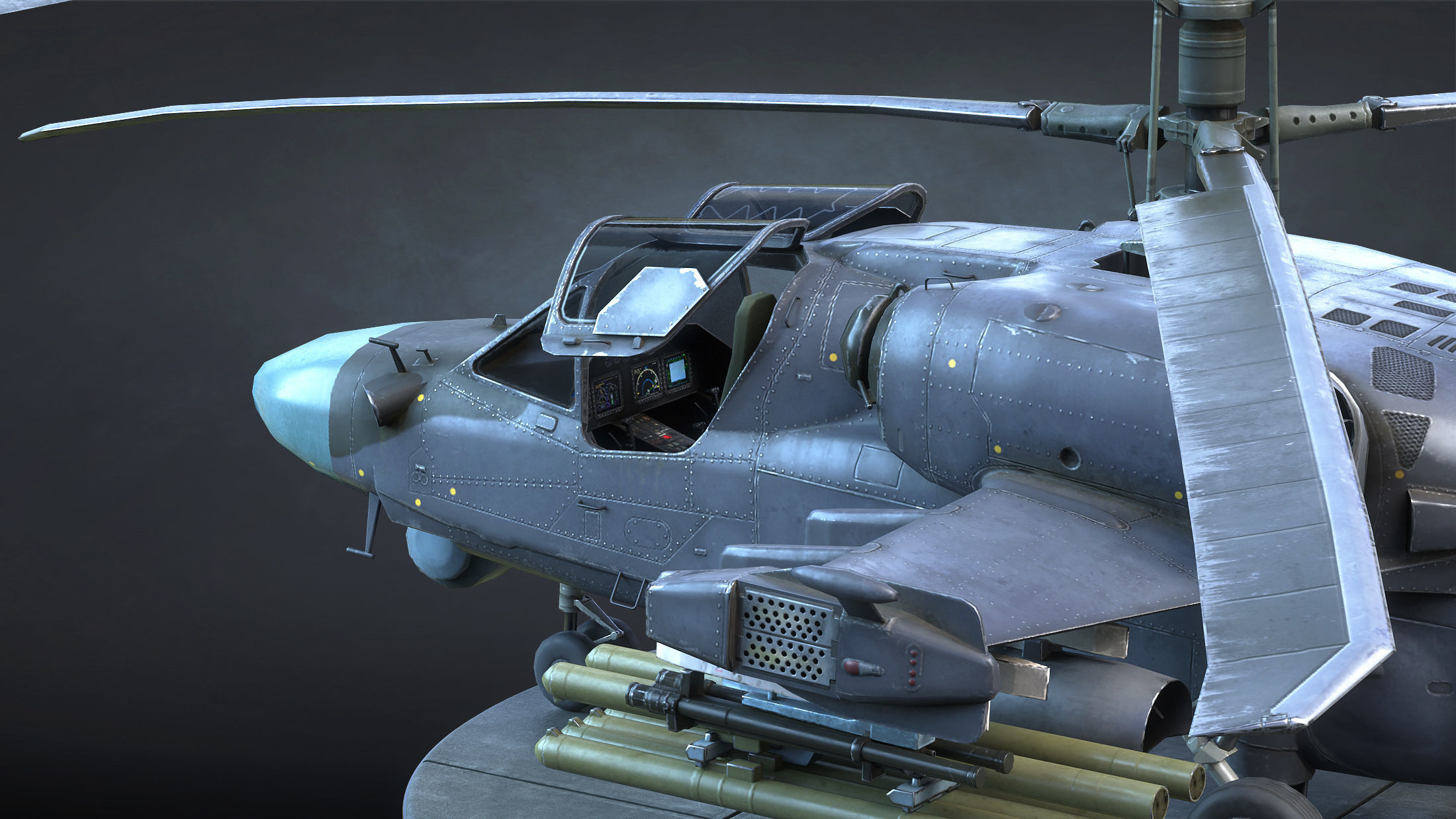 Ka-52 Helicopter Low-Poly Low-poly 3D model_14
