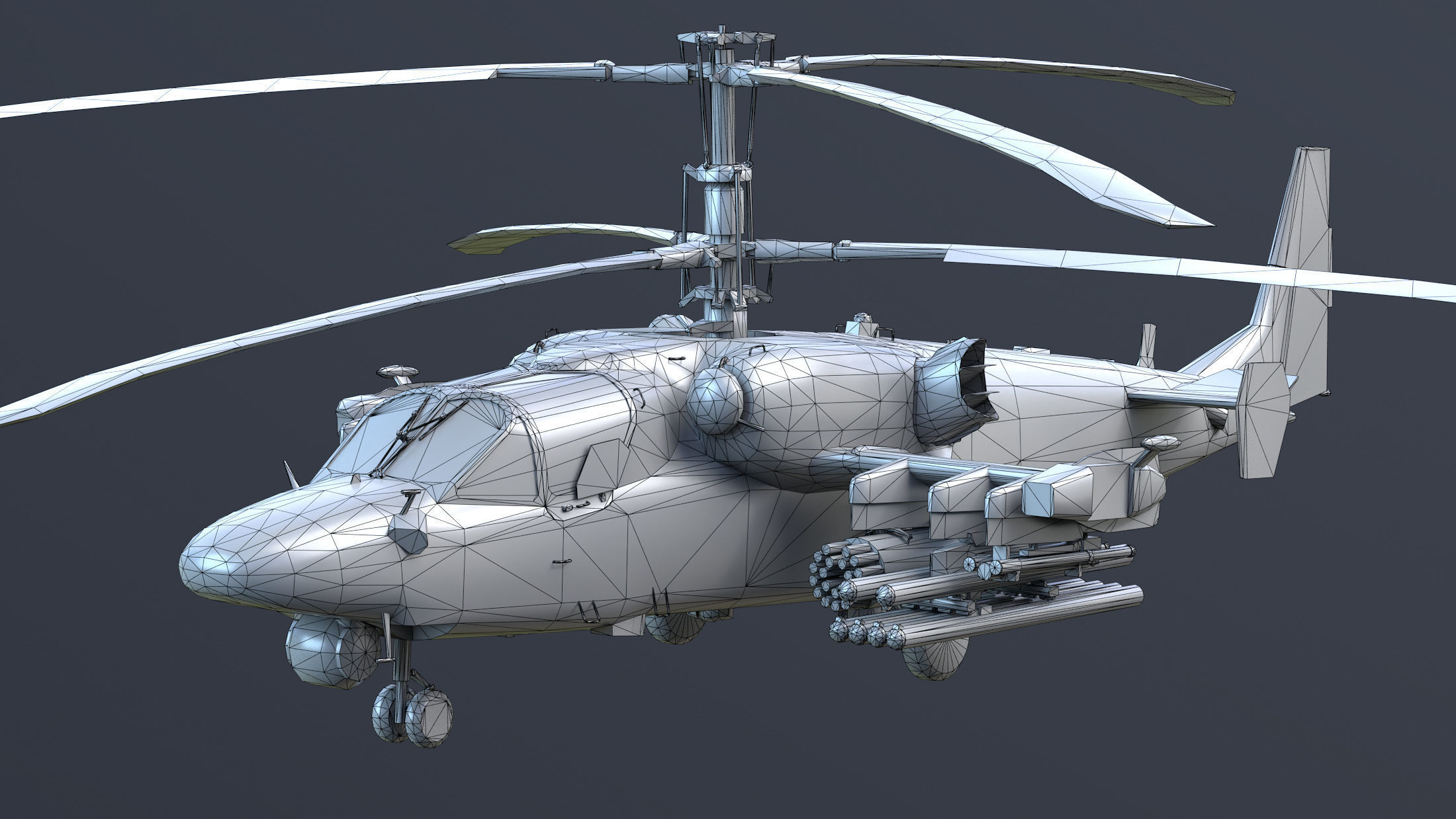 Ka-52 Helicopter Low-Poly Low-poly 3D model_18