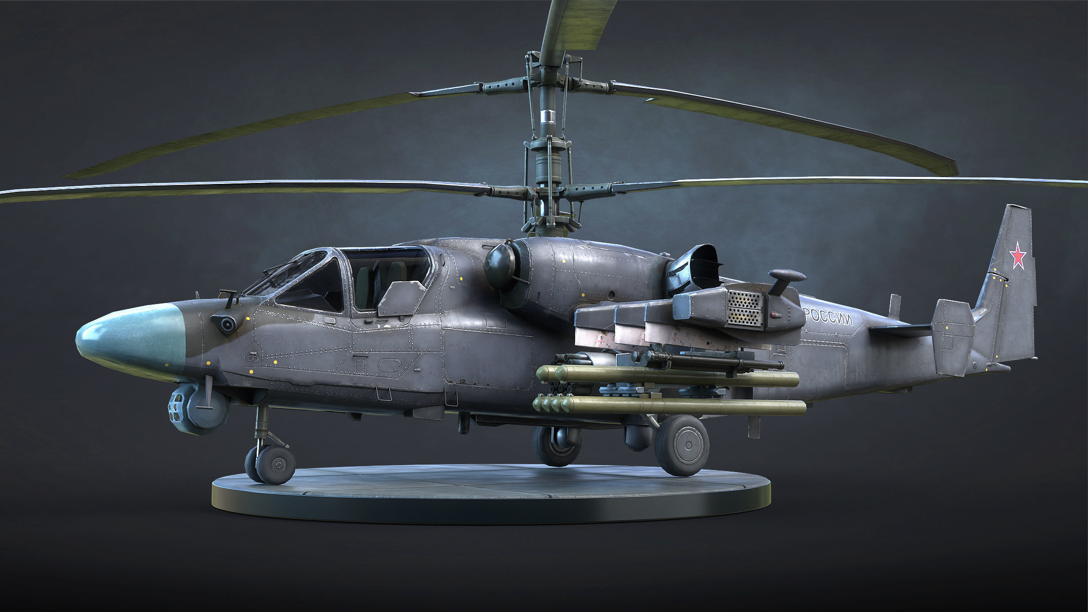 Ka-52 Helicopter Low-Poly Low-poly 3D model_4