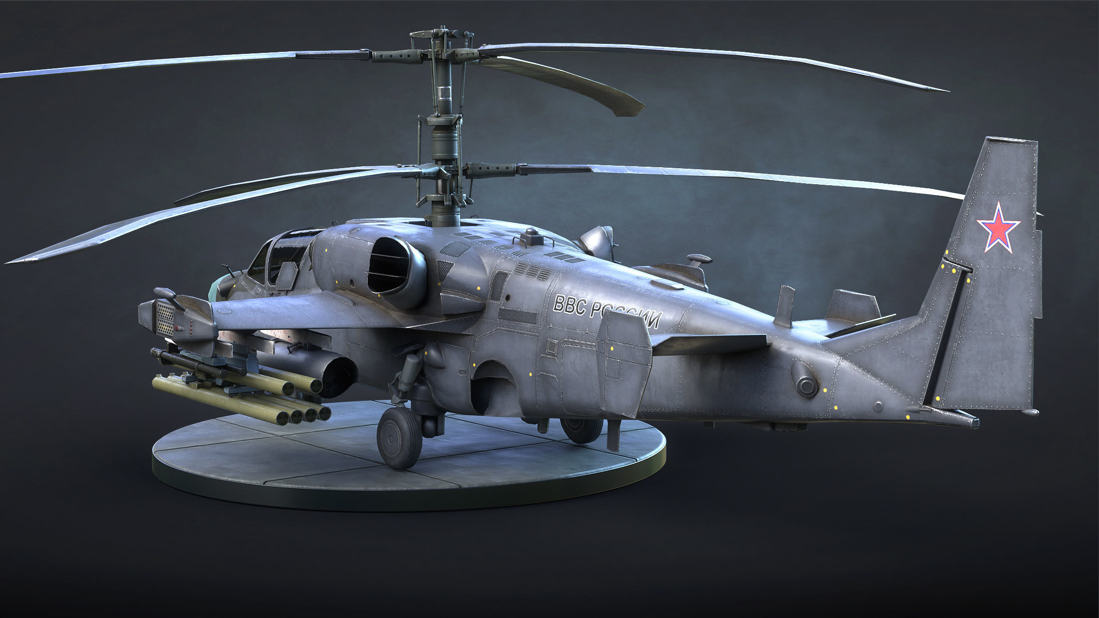 Ka-52 Helicopter Low-Poly Low-poly 3D model_6