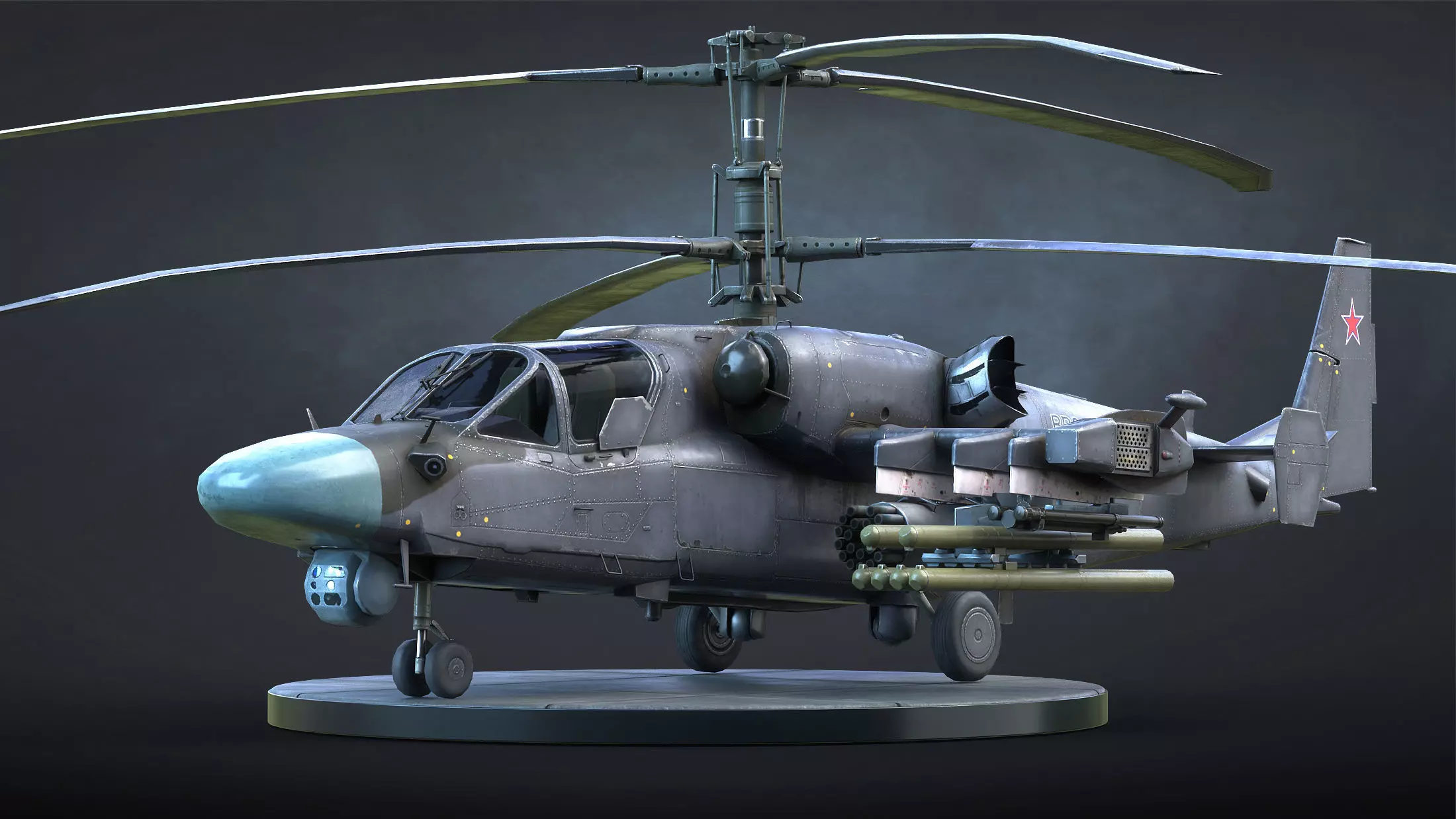 Ka-52 Helicopter Low-Poly Low-poly 3D model_0