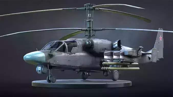 Ka-52 Helicopter Low-Poly Low-poly 3D model