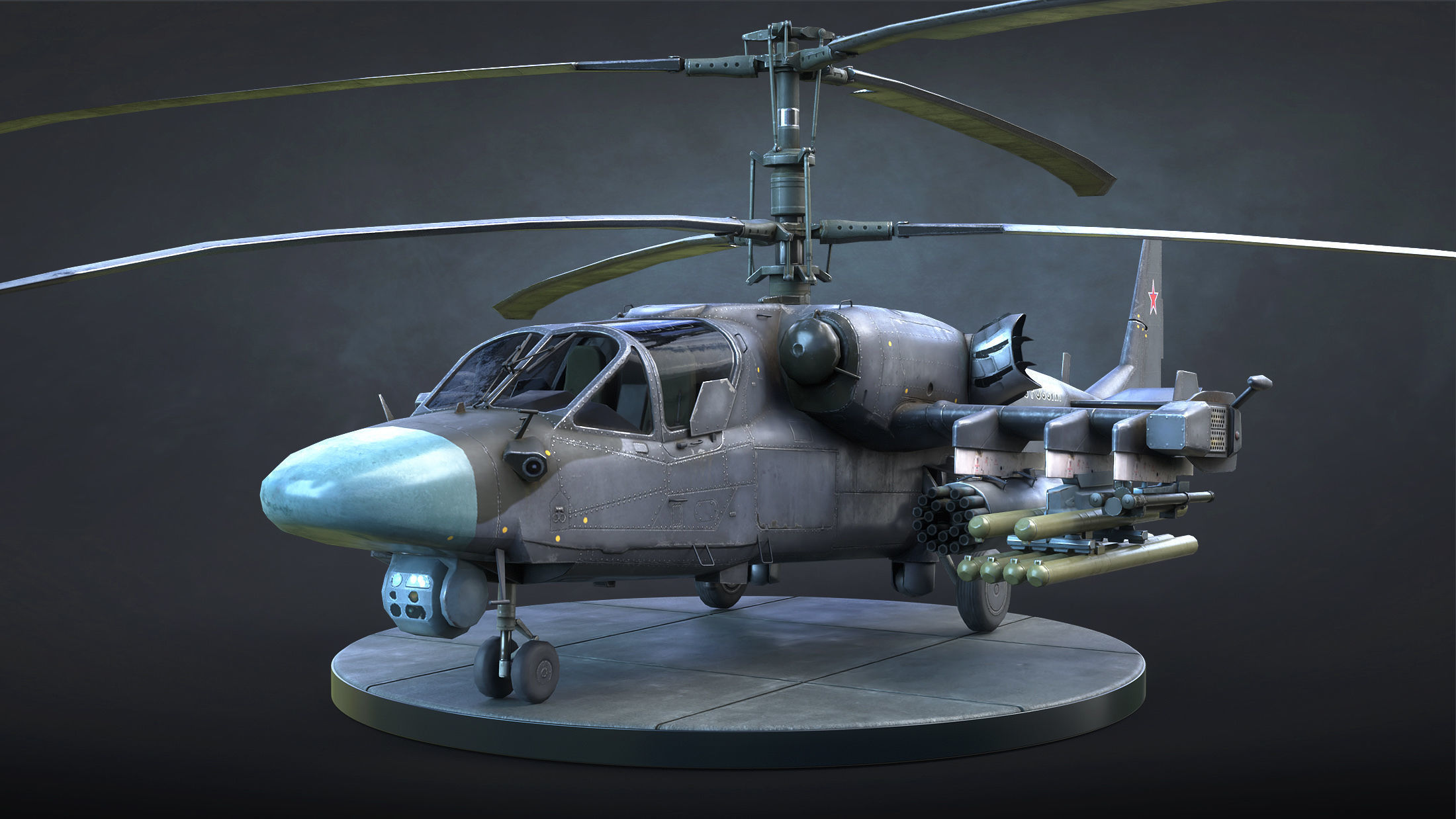 Ka-52 Helicopter Low-Poly Low-poly 3D model_3