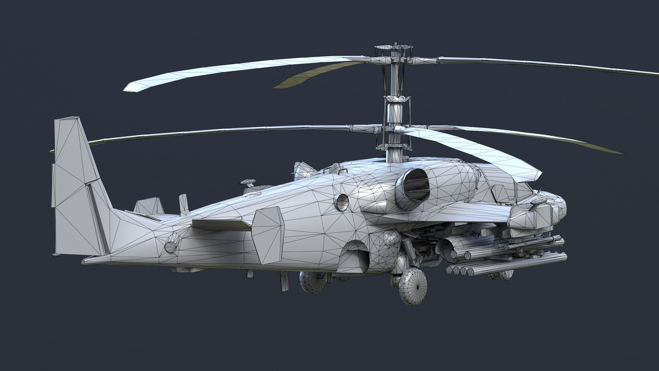 Ka-52 Helicopter Low-Poly Low-poly 3D model_19