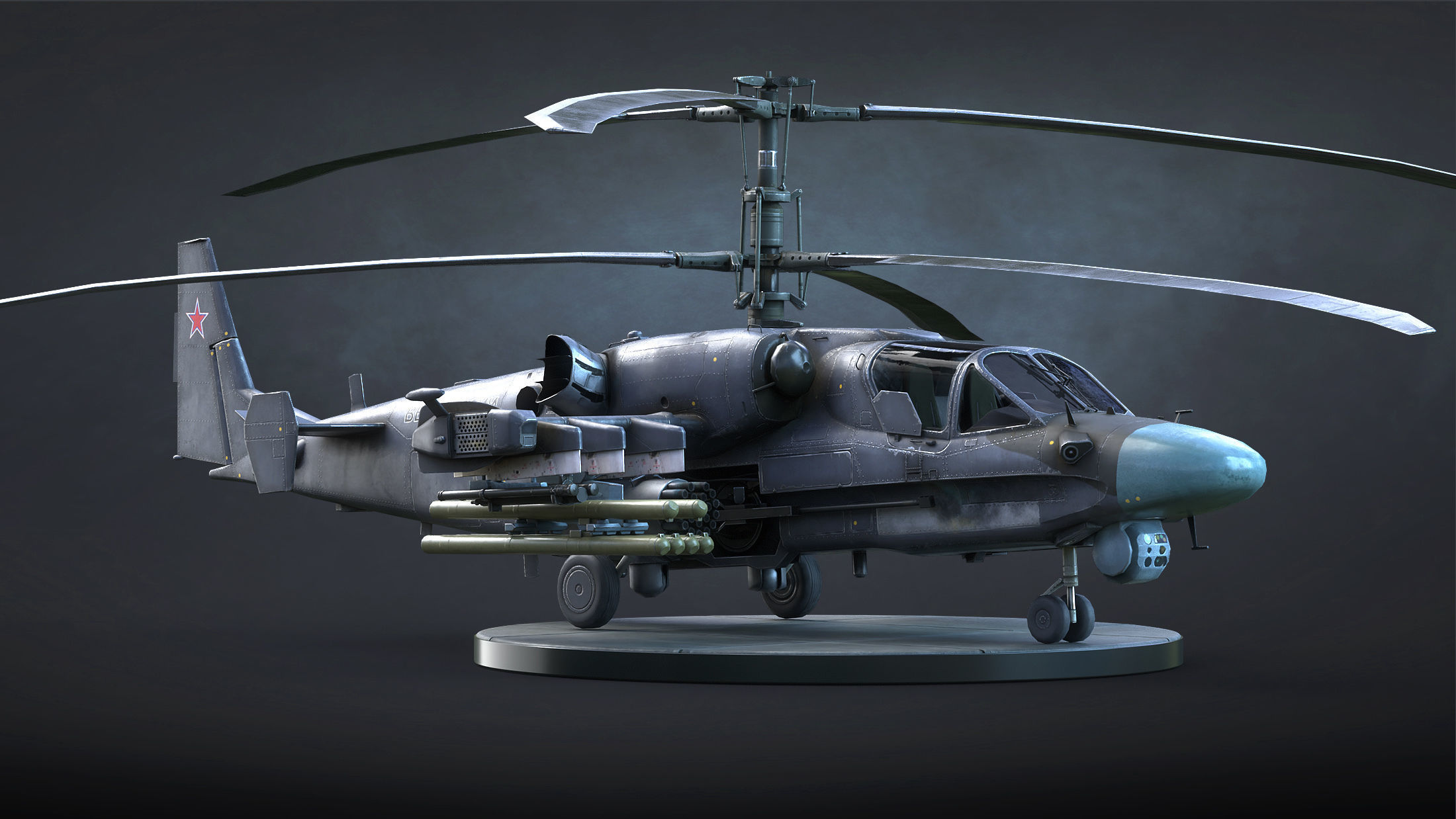 Ka-52 Helicopter Low-Poly Low-poly 3D model_8