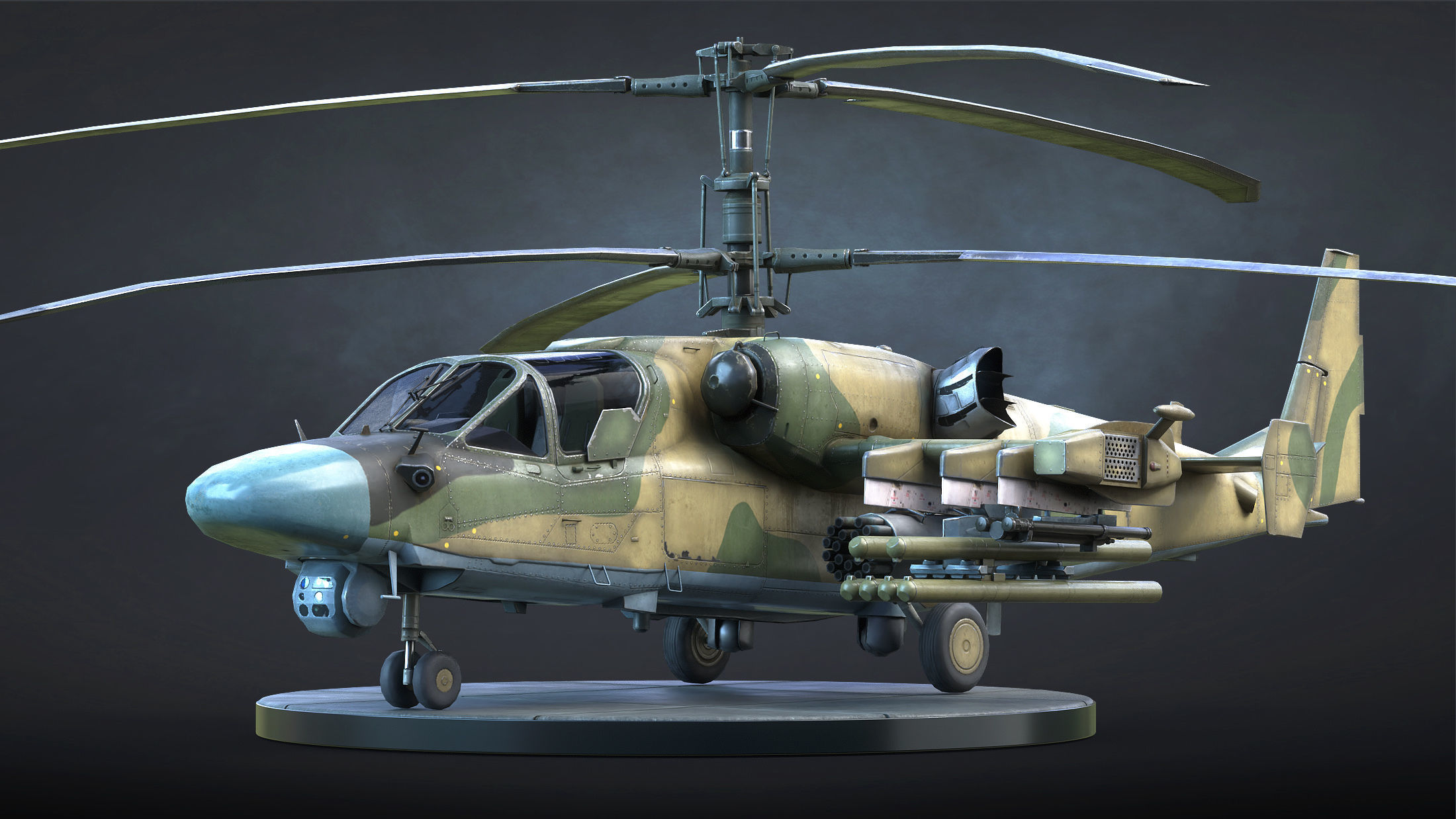 Ka-52 Helicopter Low-Poly Low-poly 3D model_12