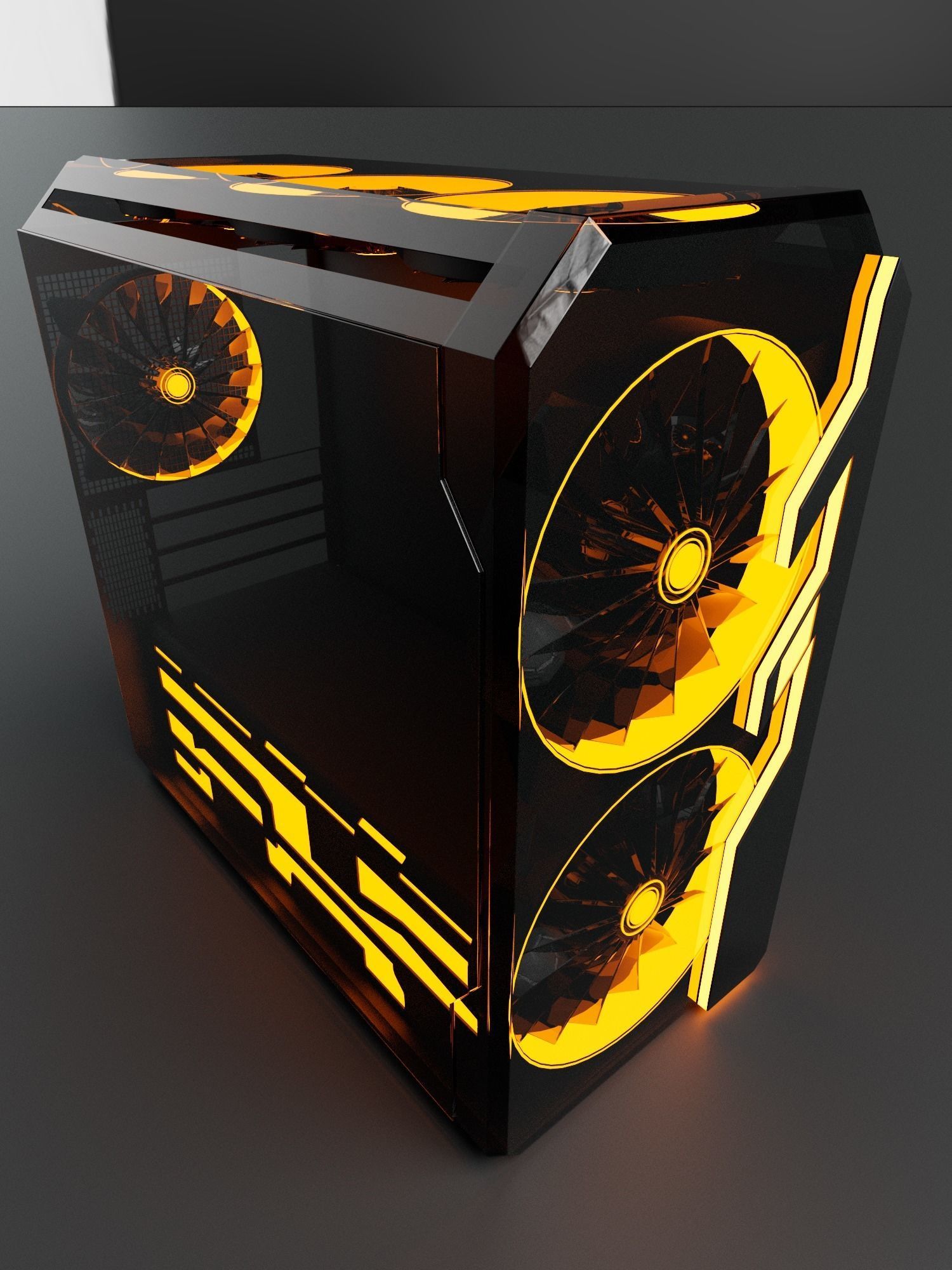 RGB PC Case Free 3D model_1