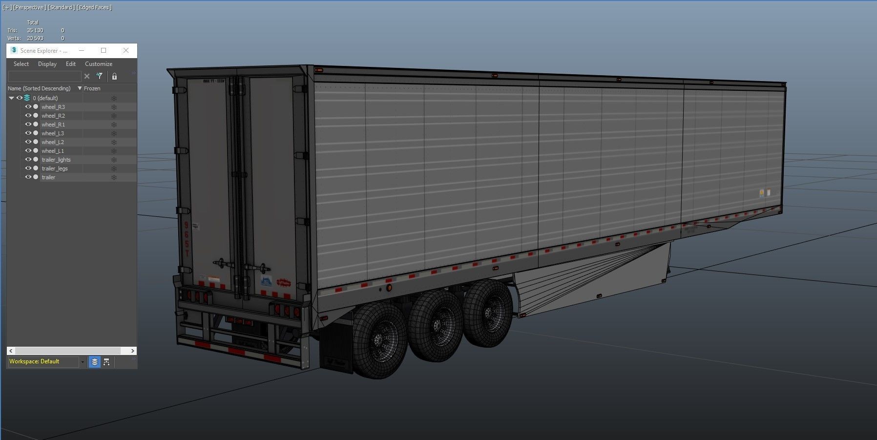 Refrigerated Trailer Low-poly 3D model_35