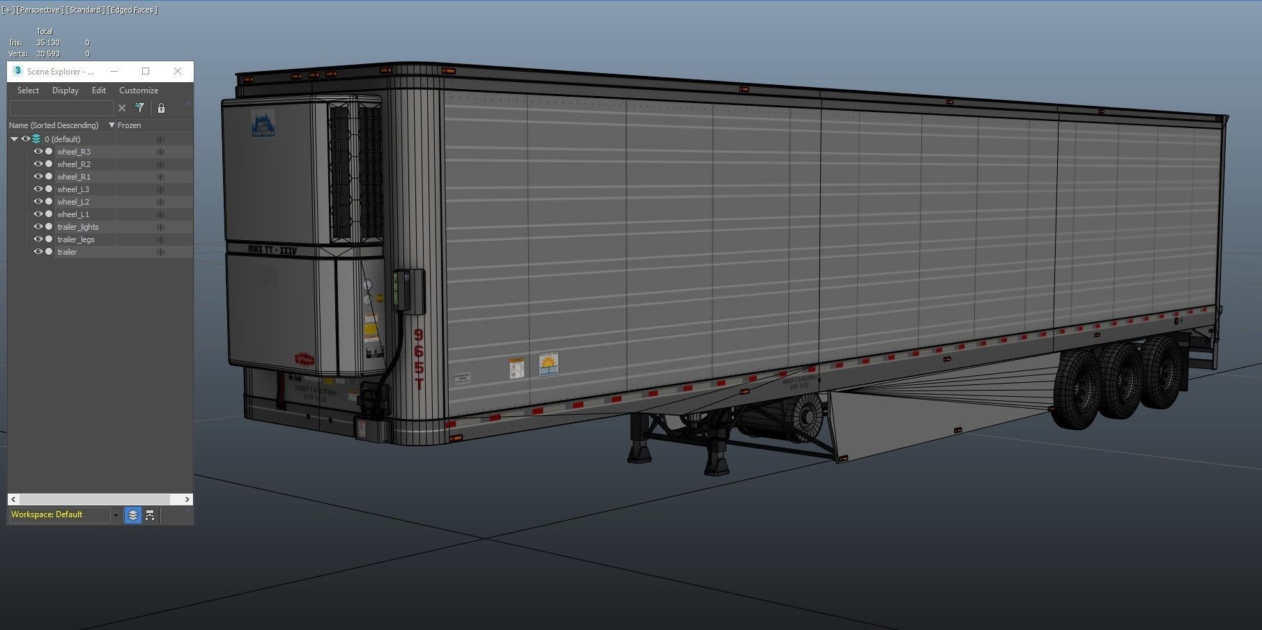 Refrigerated Trailer Low-poly 3D model_34