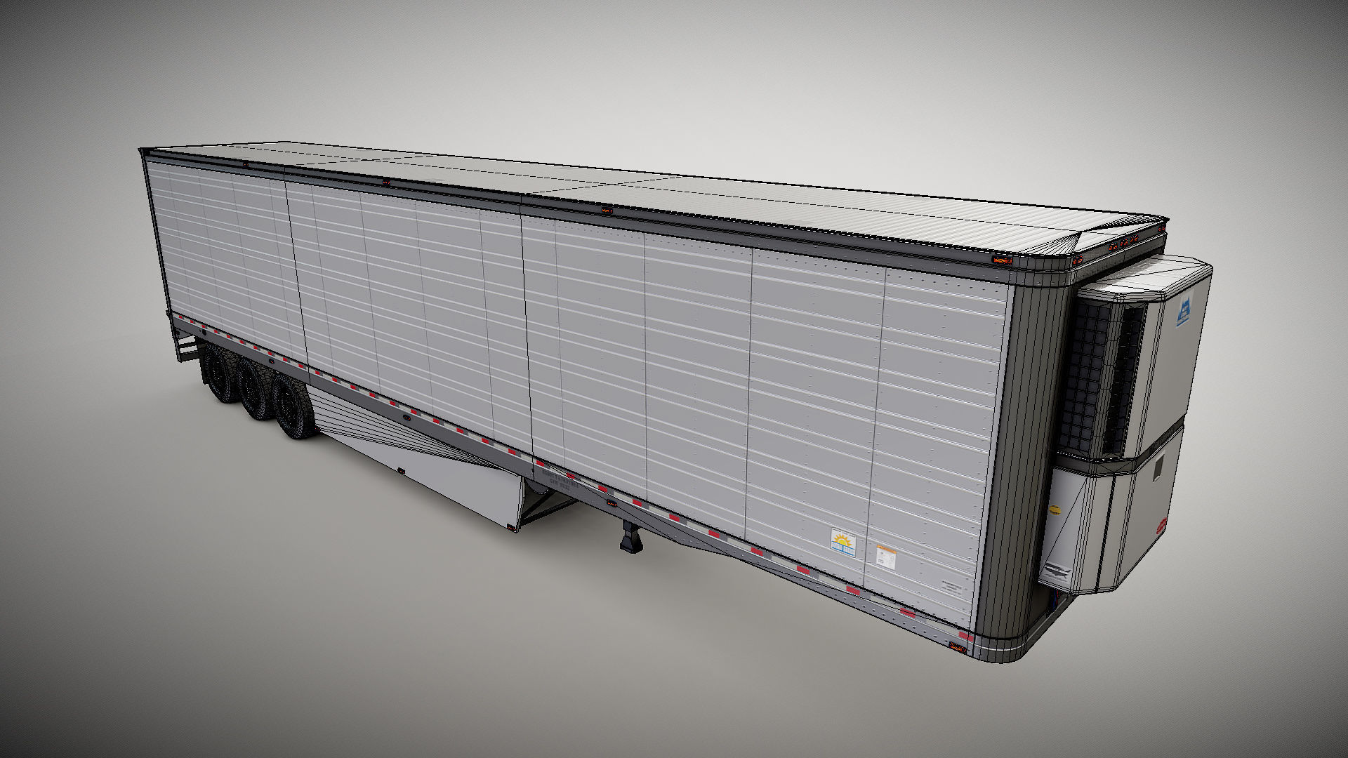 Refrigerated Trailer Low-poly 3D model_25