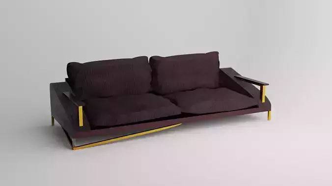 Armchair sofa with gold legs