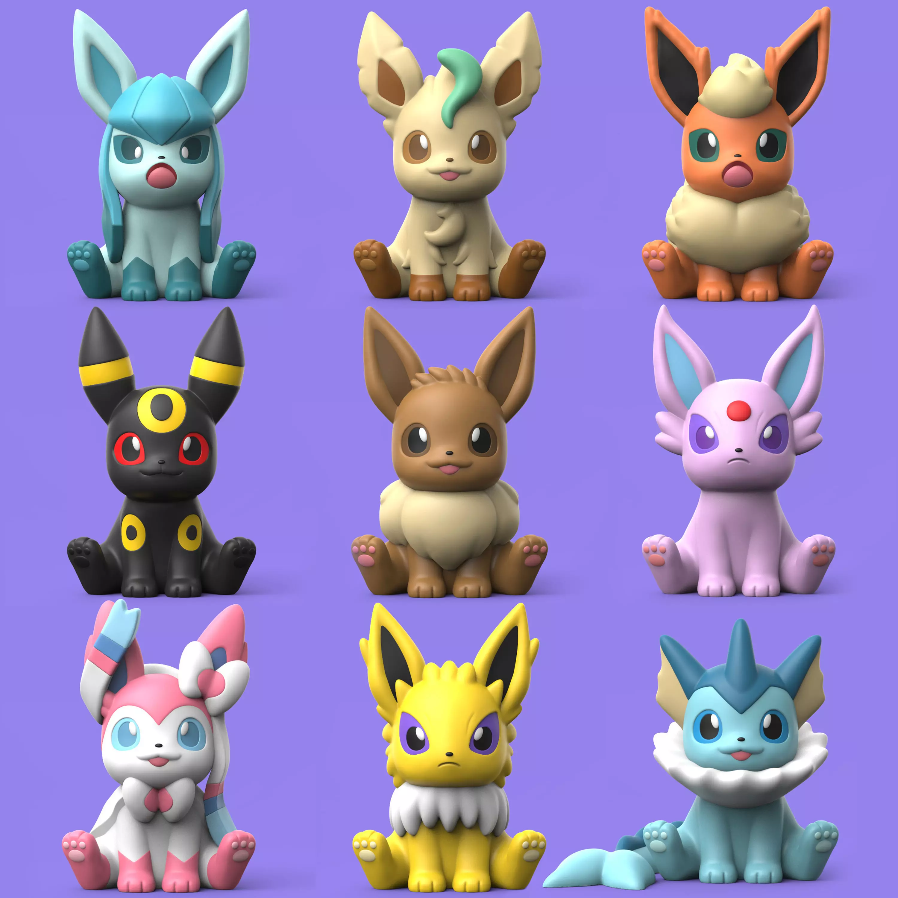 POKEMON - EEVEELUTION EASY PRINT NO SUPPORT 3D print model_0
