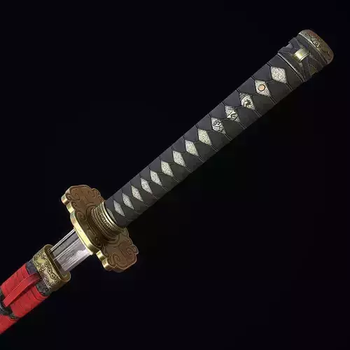 Great Samurai Katana Low-poly 3D model