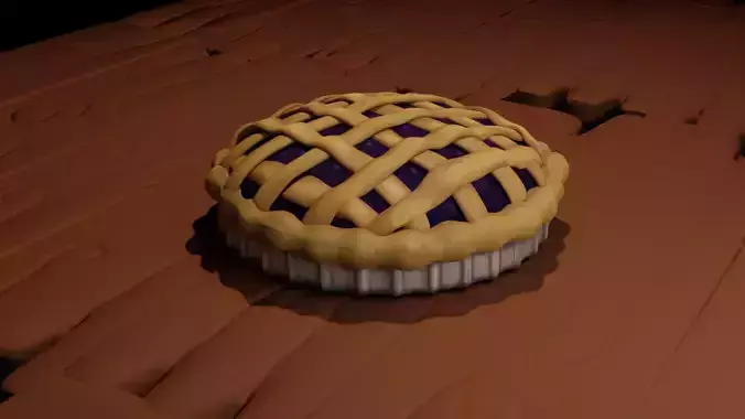 Blueberry Pie Low-poly 3D model