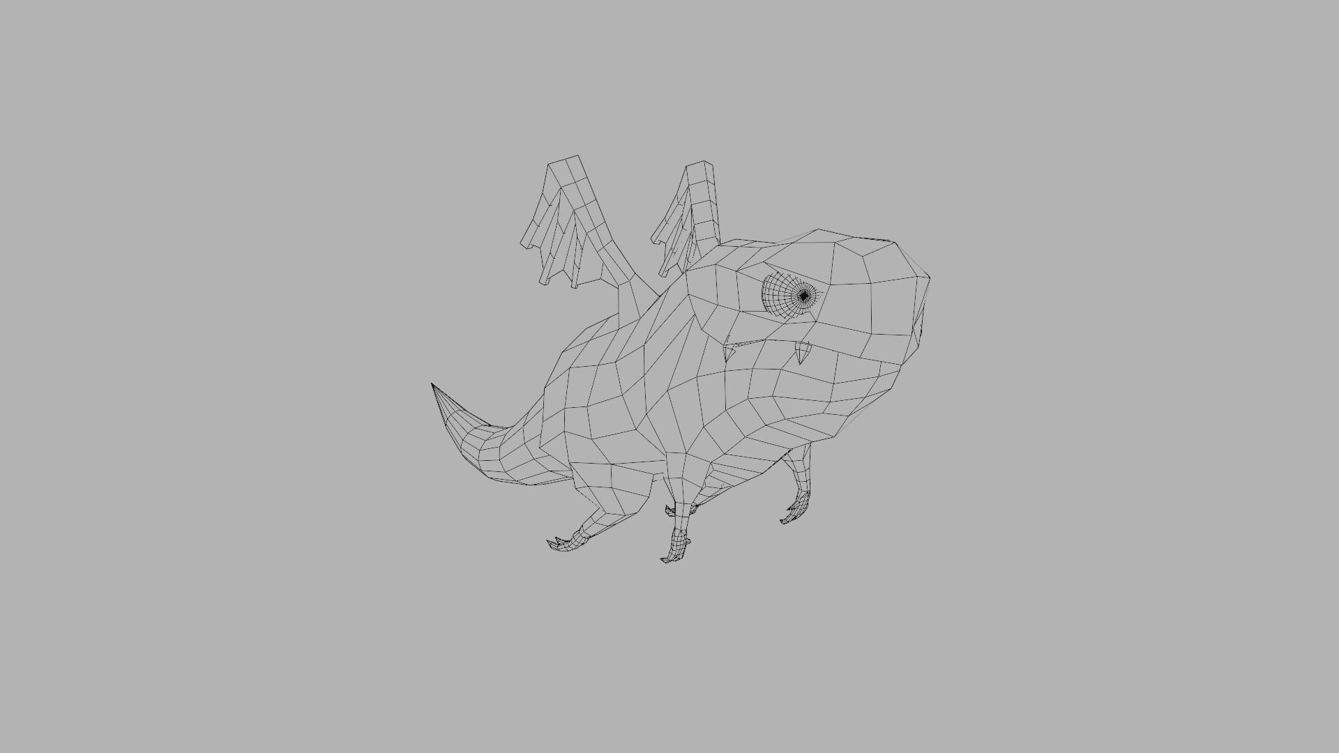 Character orange bug Low-poly 3D model_24