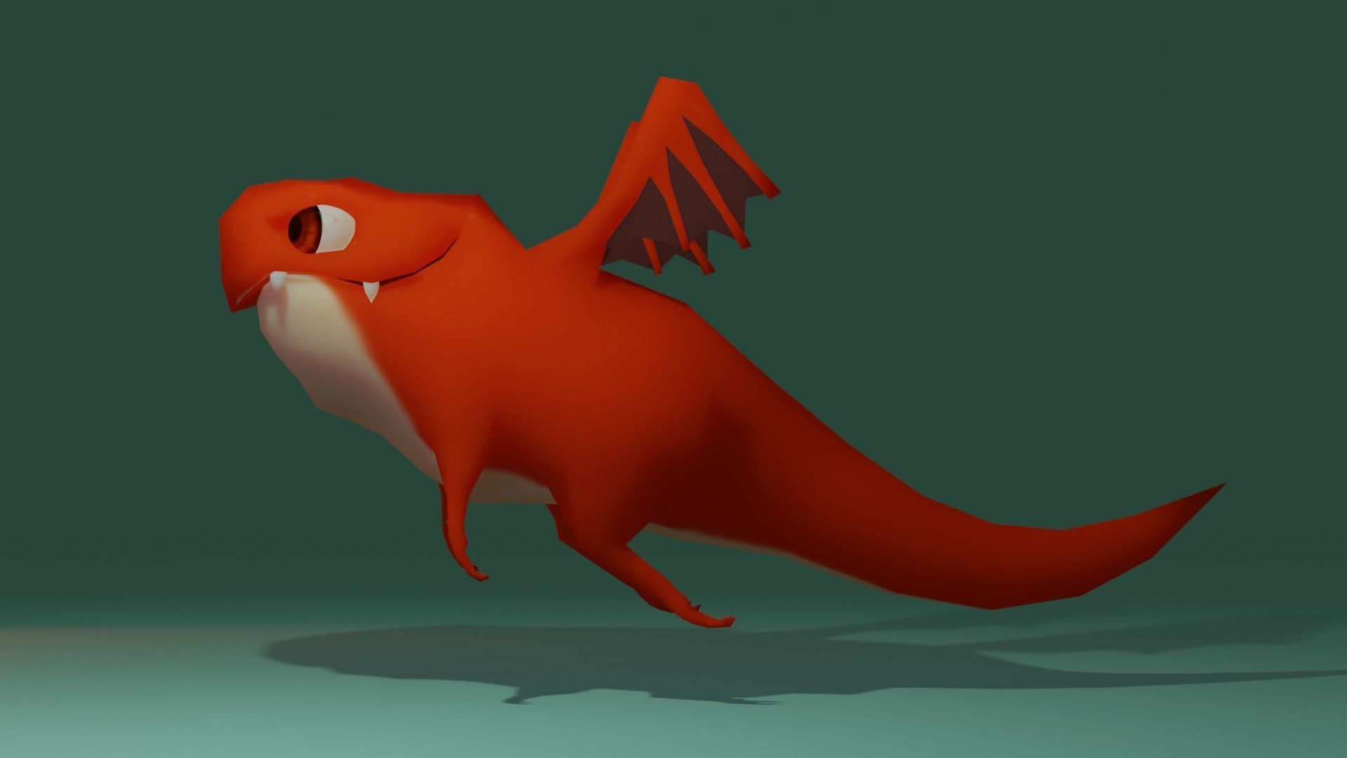 Character orange bug Low-poly 3D model_8