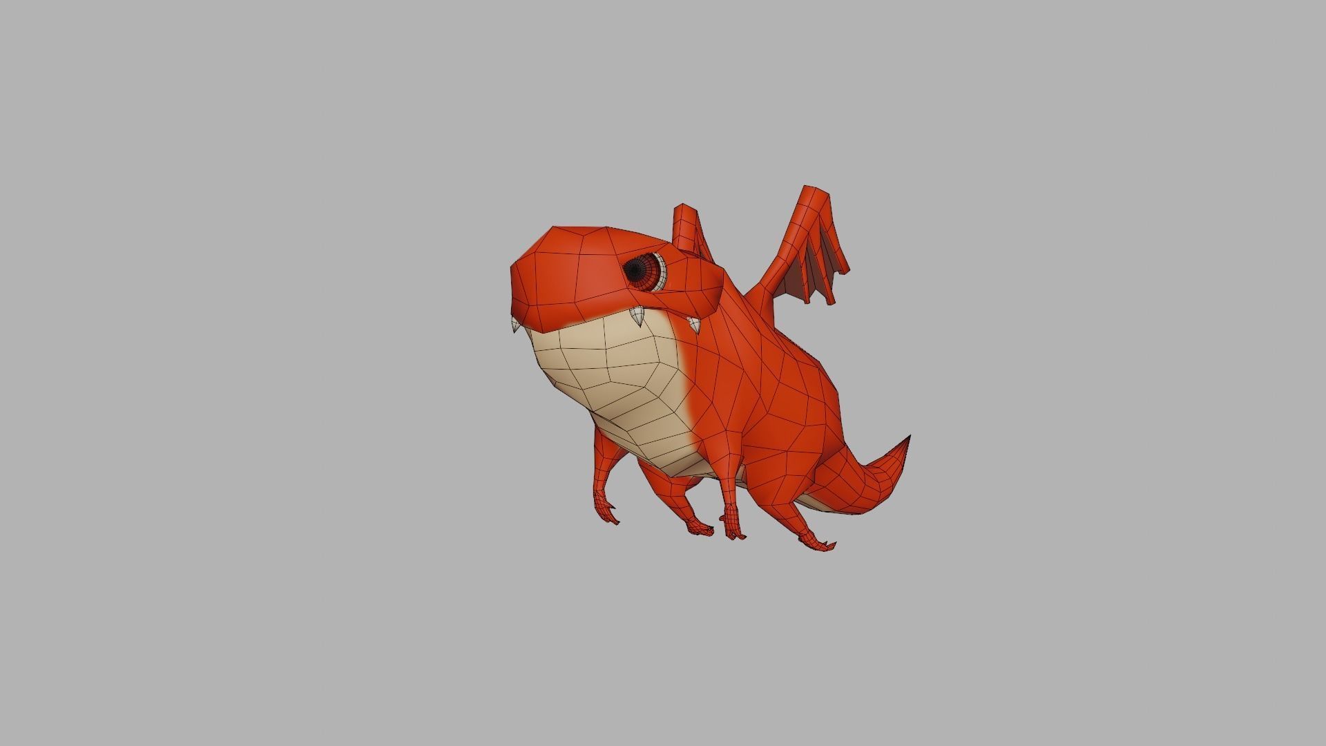 Character orange bug Low-poly 3D model_27