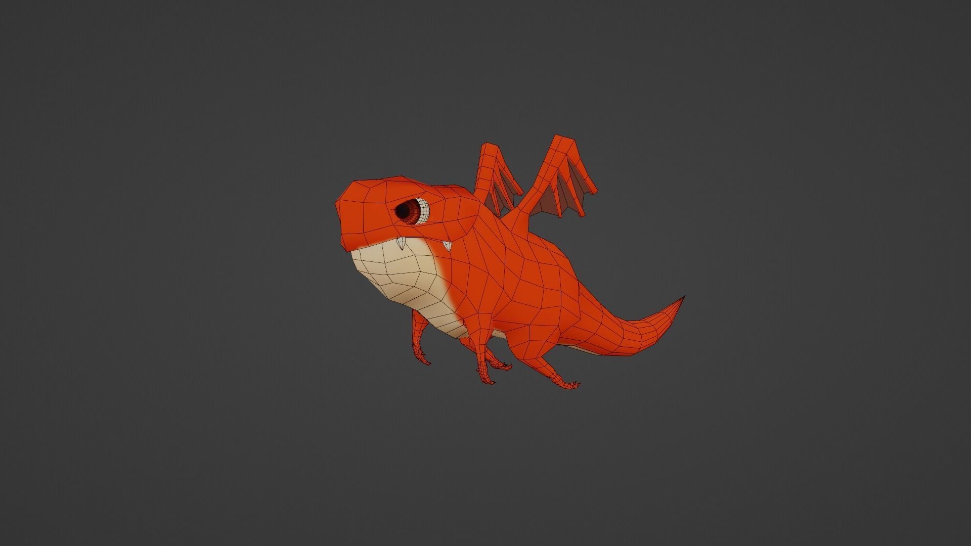 Character orange bug Low-poly 3D model_13