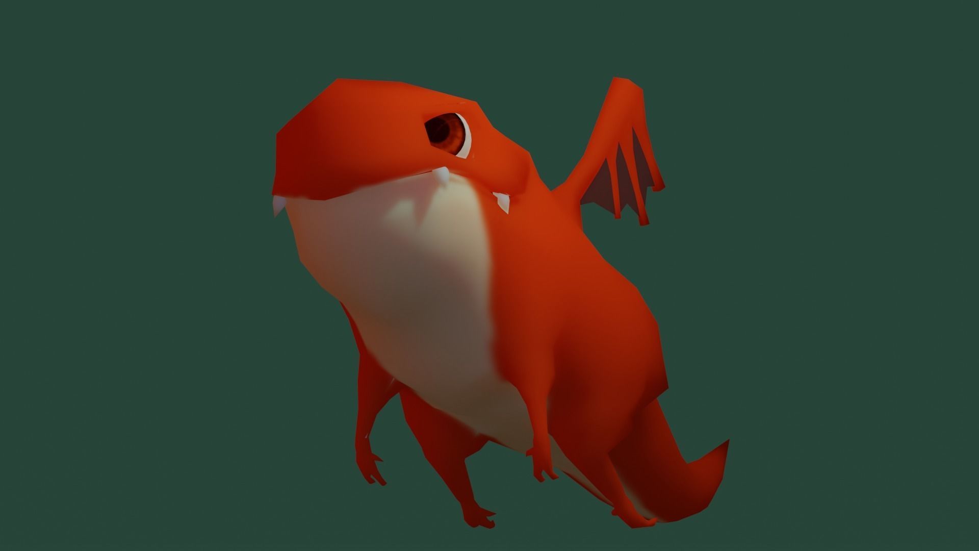 Character orange bug Low-poly 3D model_9