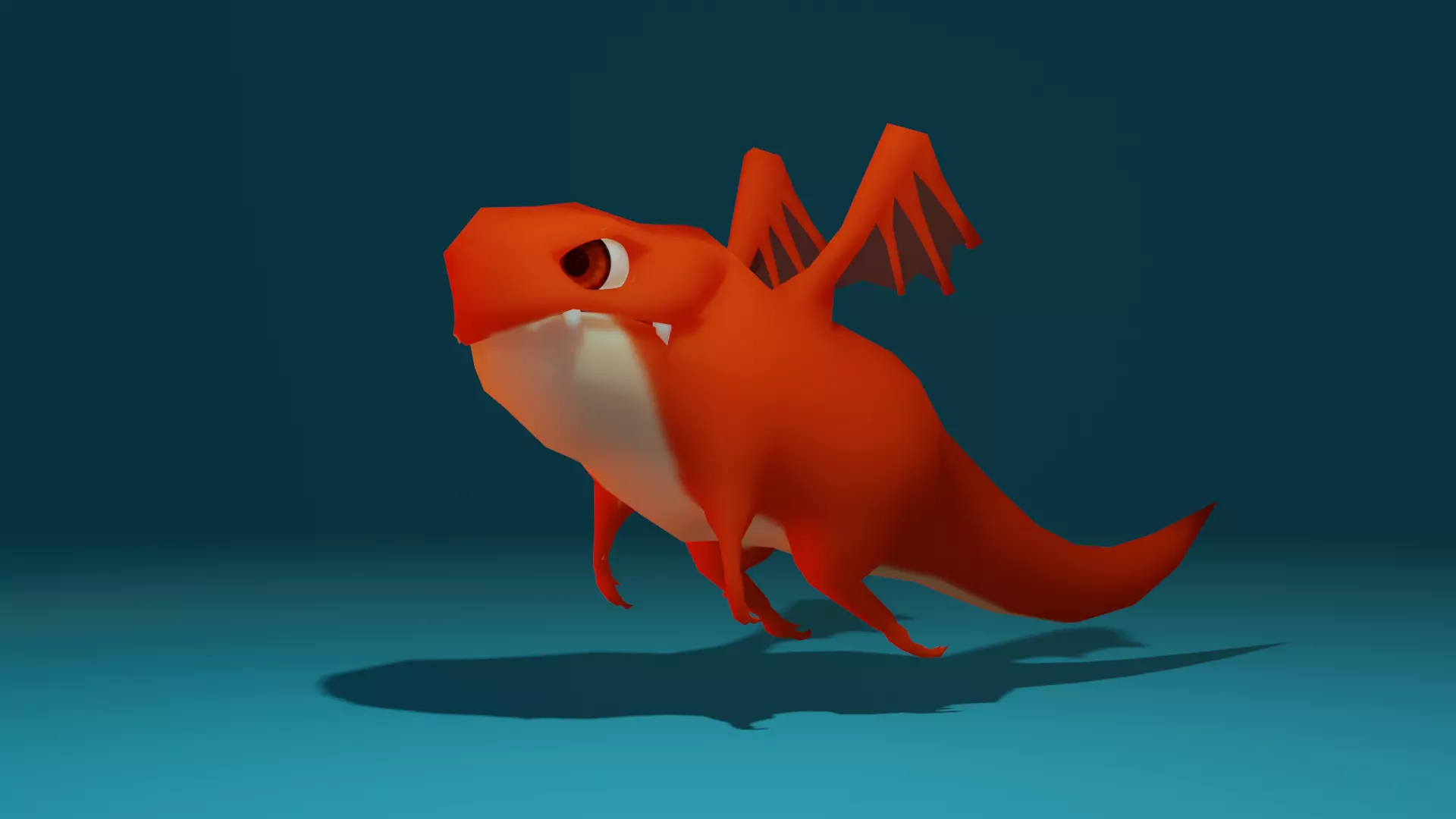 Character orange bug Low-poly 3D model_0