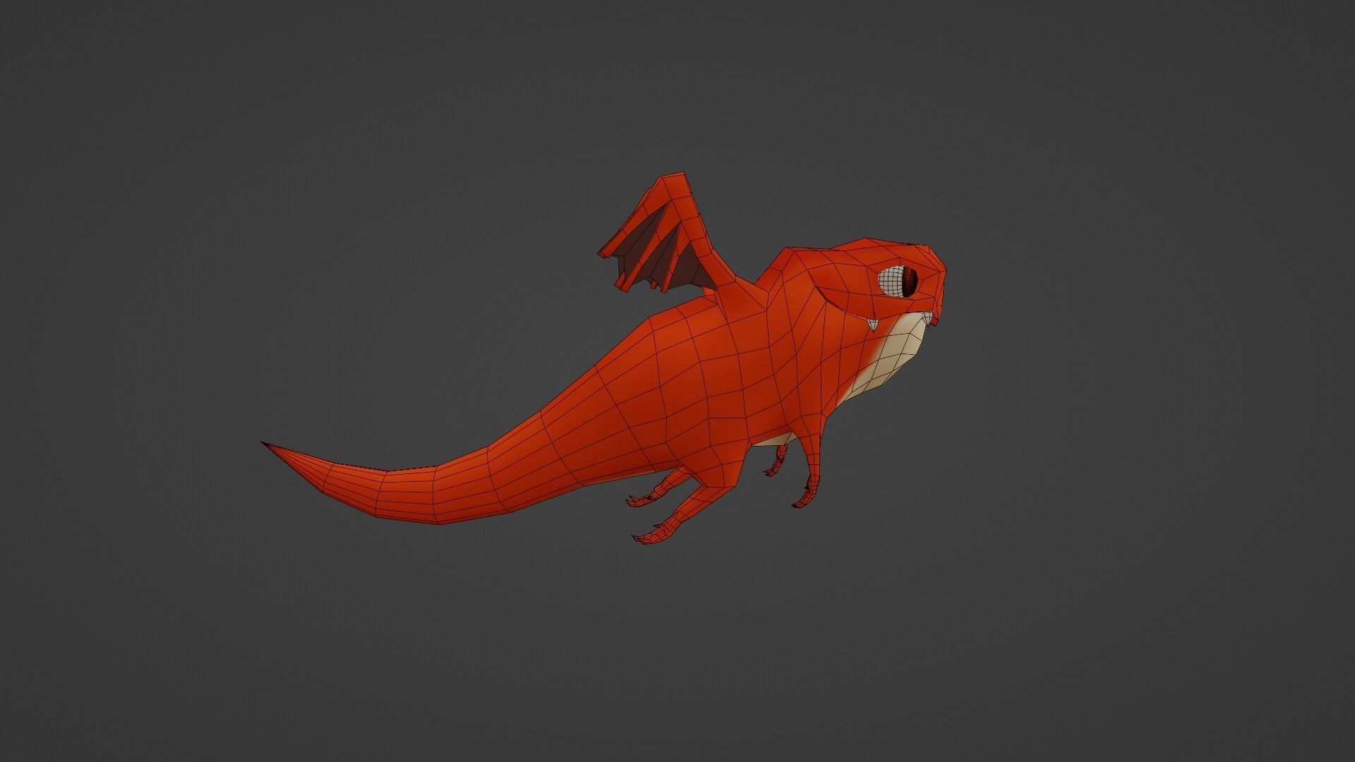 Character orange bug Low-poly 3D model_16