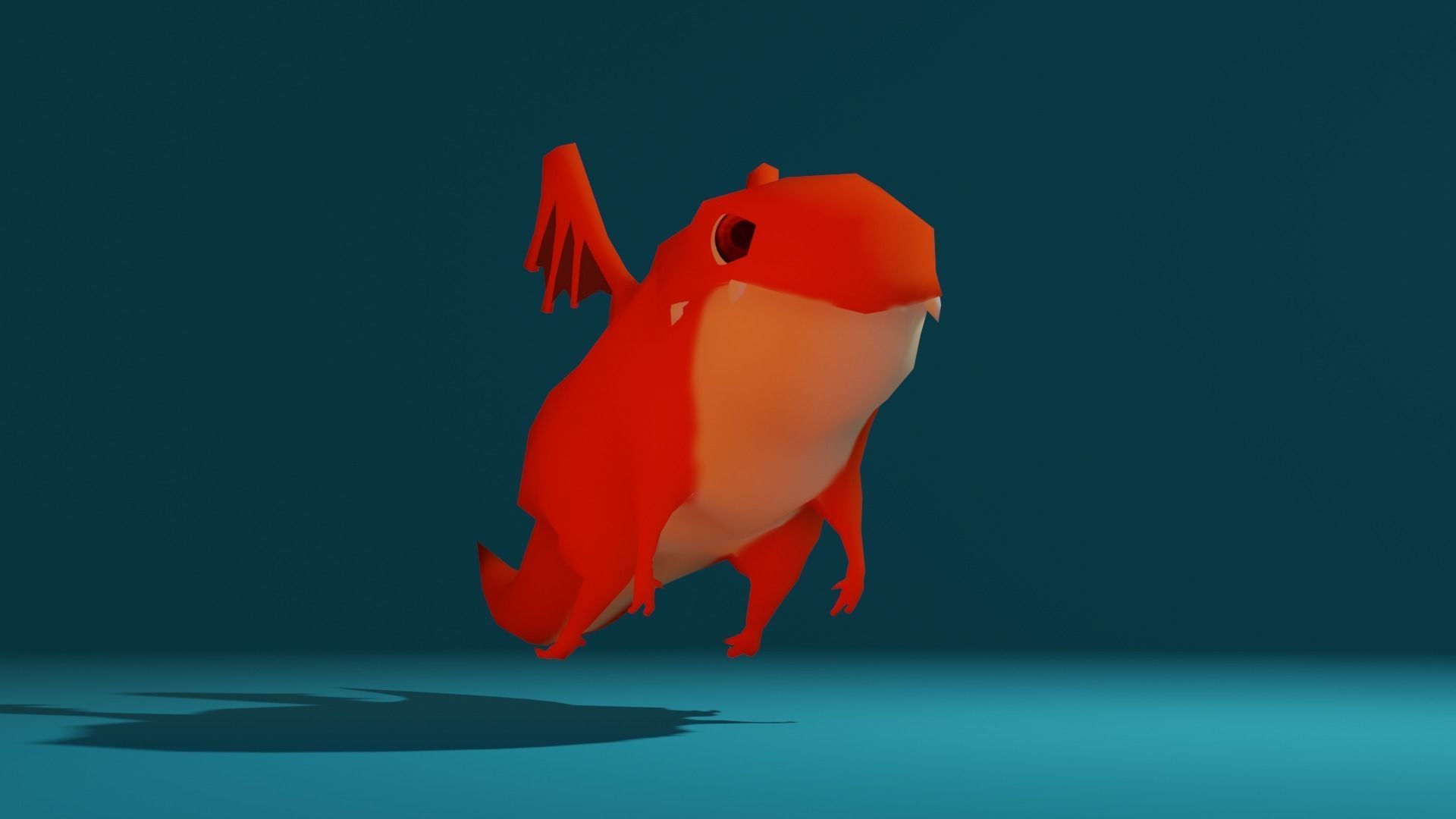 Character orange bug Low-poly 3D model_4