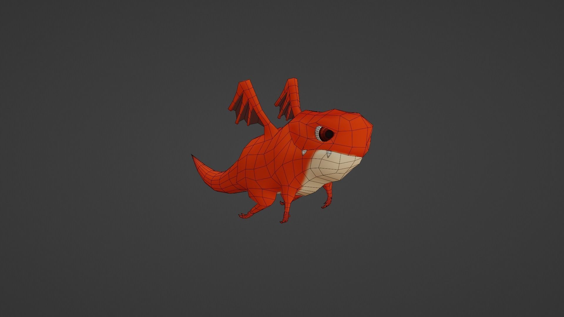 Character orange bug Low-poly 3D model_15