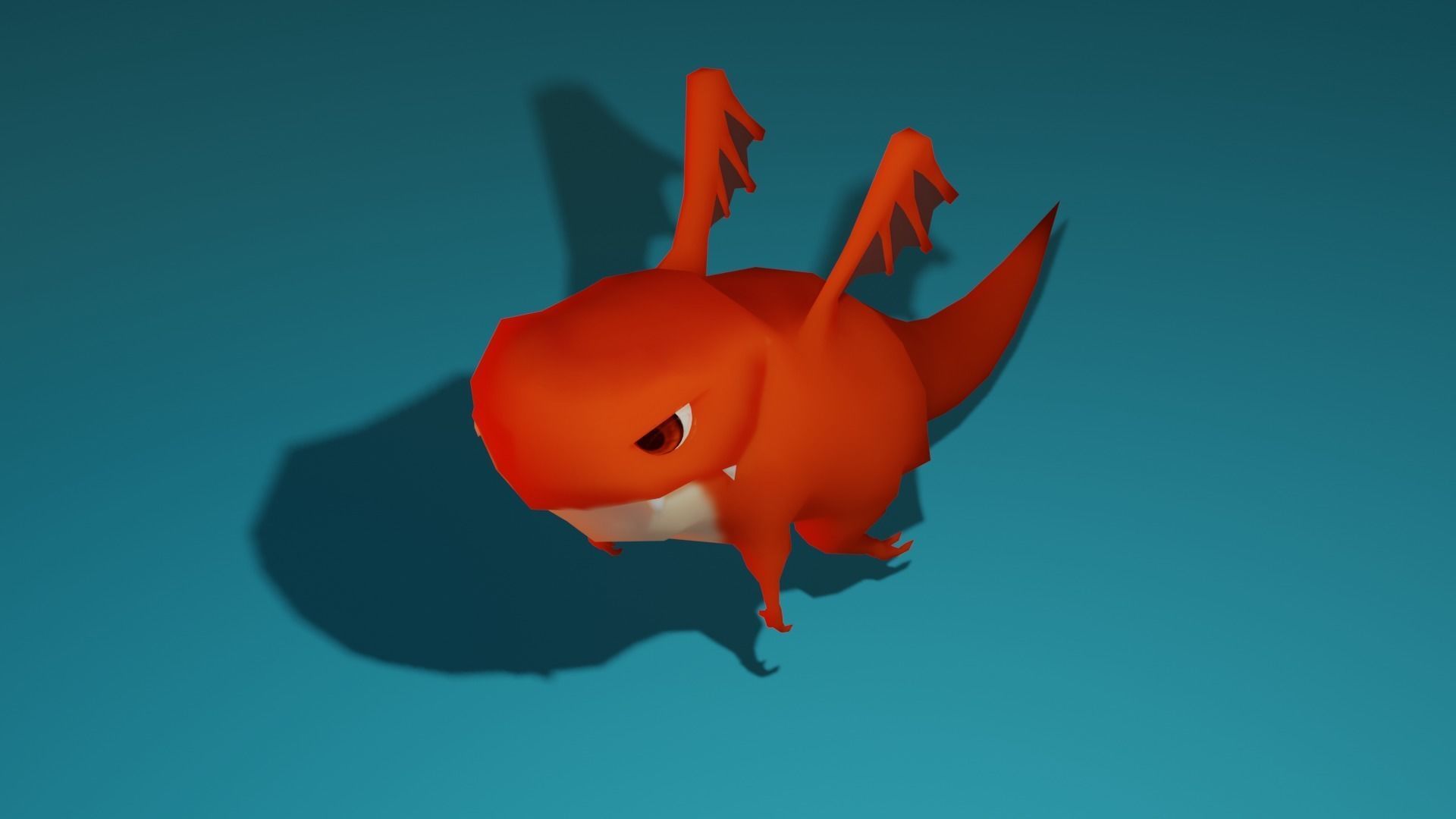 Character orange bug Low-poly 3D model_3