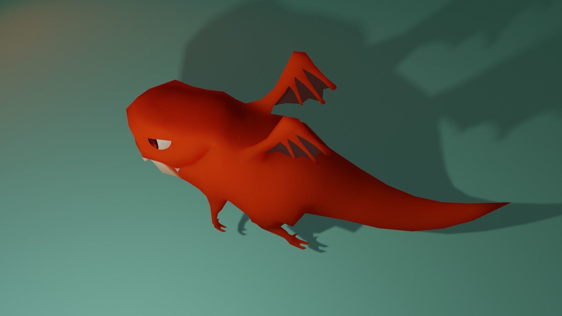 Character orange bug Low-poly 3D model_11