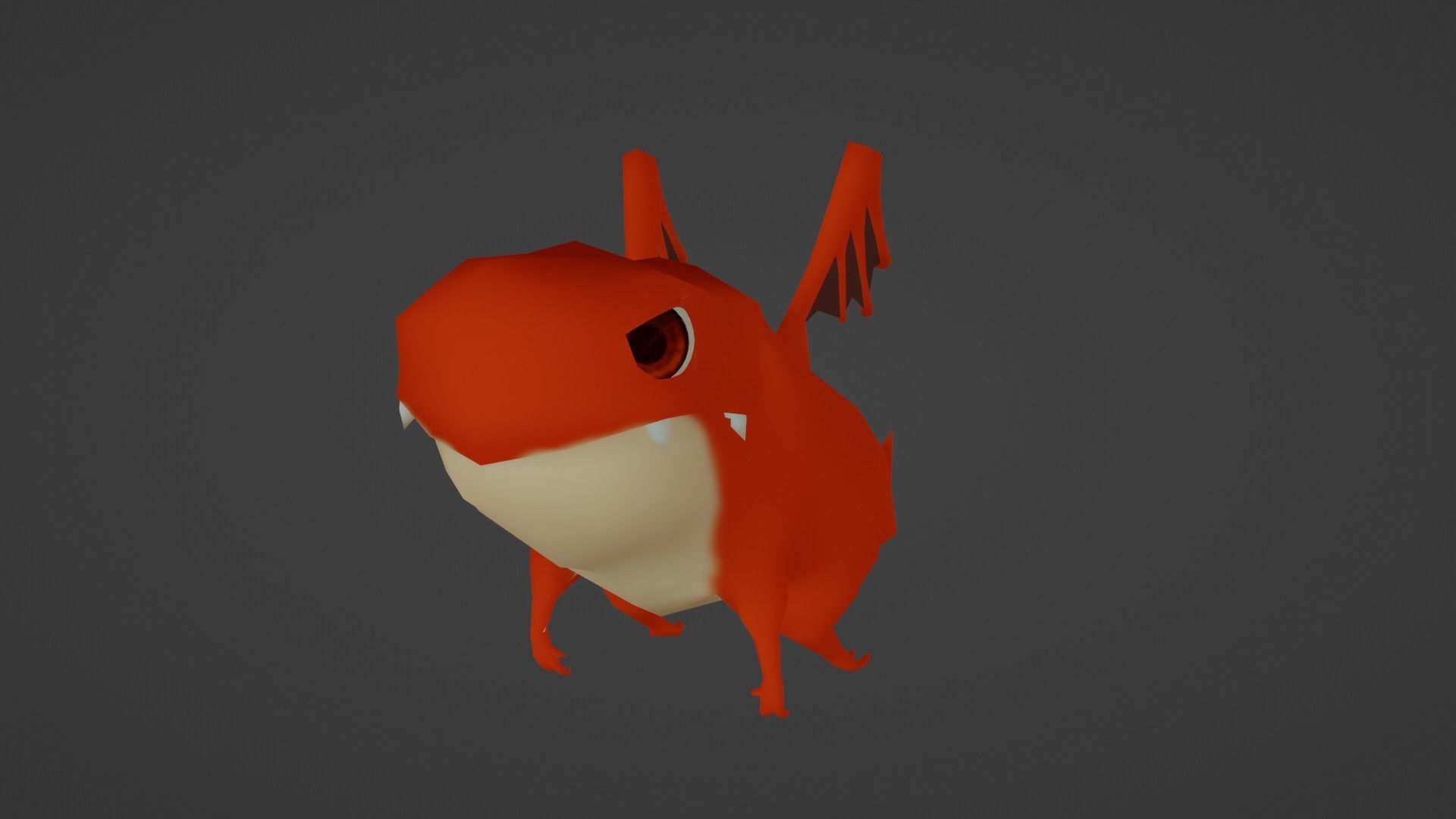 Character orange bug Low-poly 3D model_22