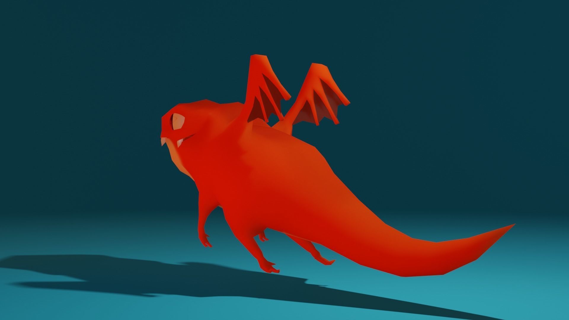 Character orange bug Low-poly 3D model_7