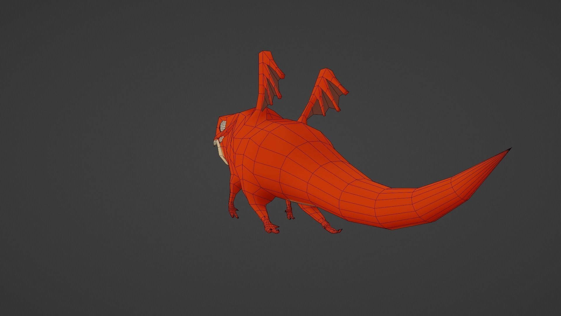 Character orange bug Low-poly 3D model_18