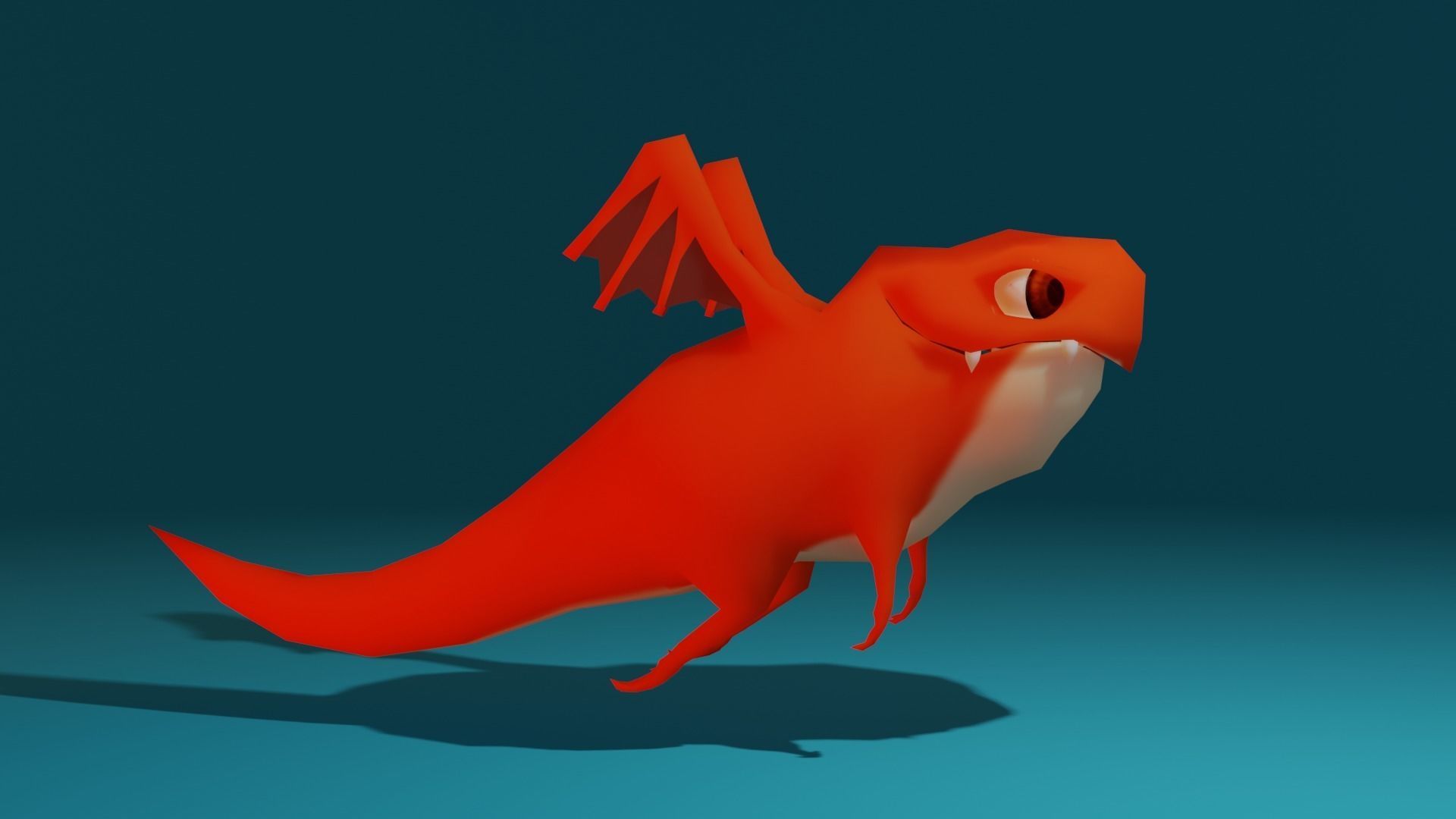Character orange bug Low-poly 3D model_5
