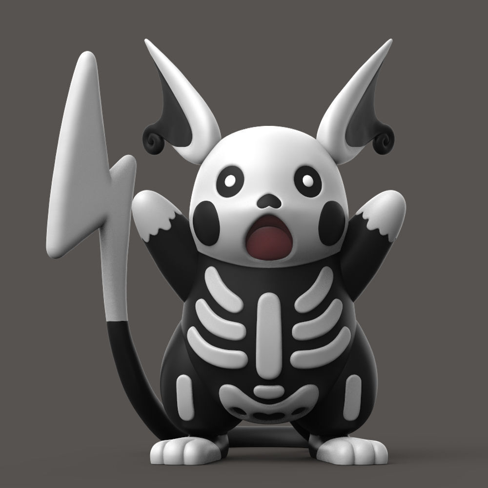 POKEMON - Halloween Pikachu Evolution 3D print model_3