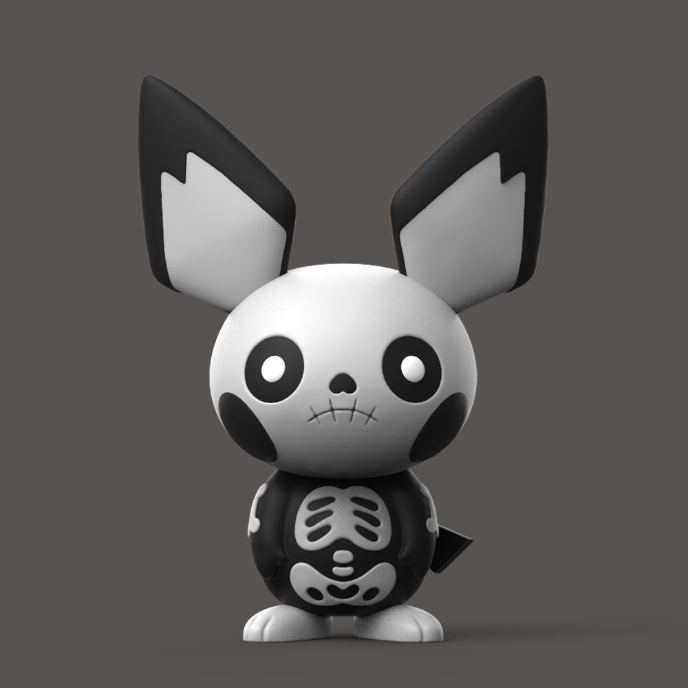 POKEMON - Halloween Pikachu Evolution 3D print model_1
