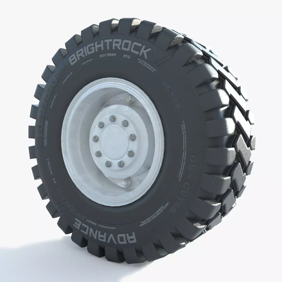 Truck Wheel 02 3D model_0