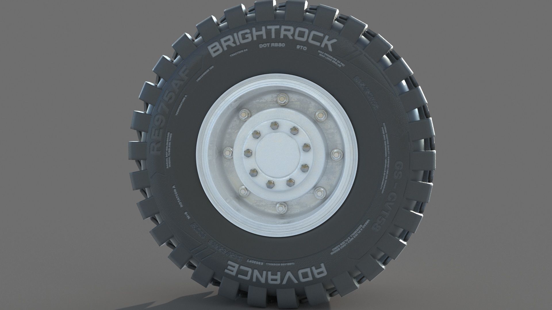 Truck Wheel 02 3D model_6