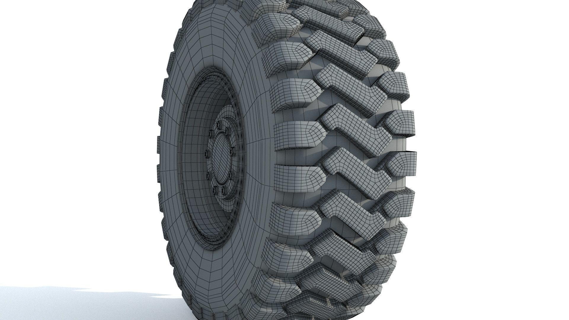 Truck Wheel 02 3D model_9