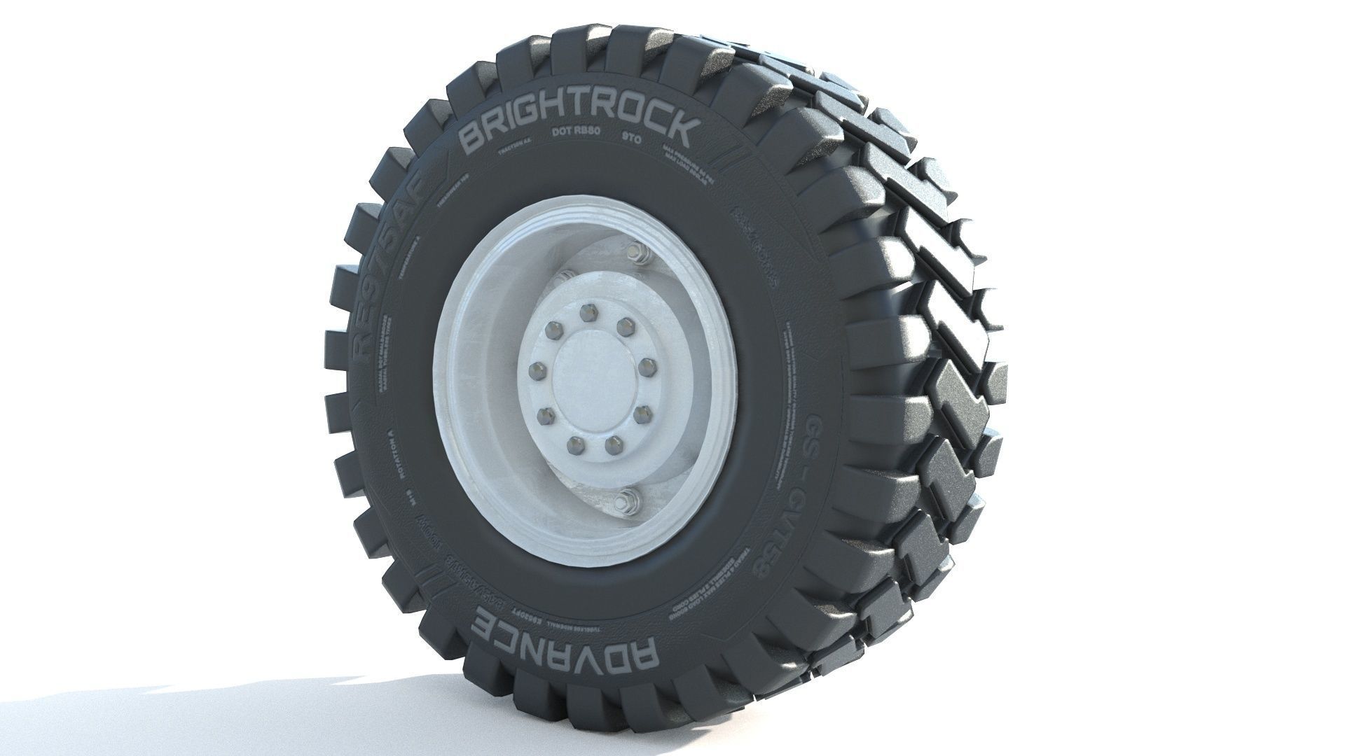 Truck Wheel 02 3D model_1