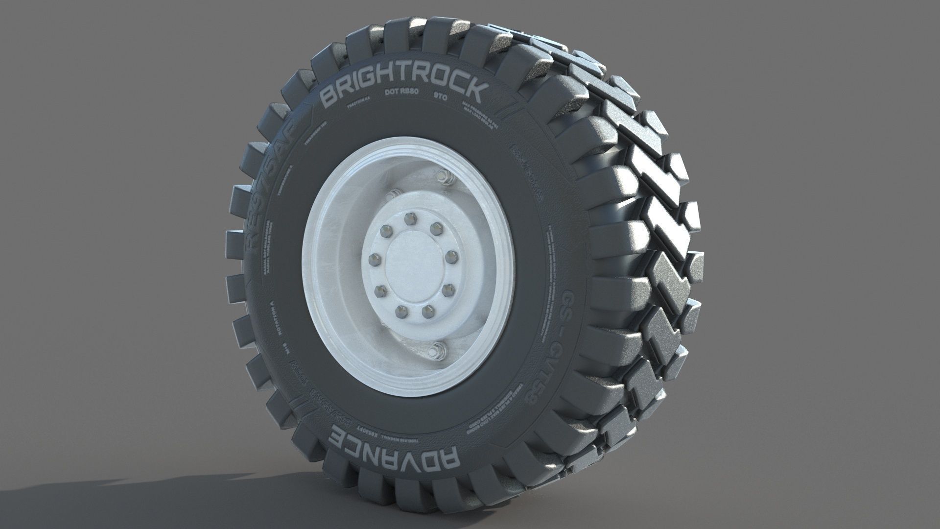 Truck Wheel 02 3D model_2