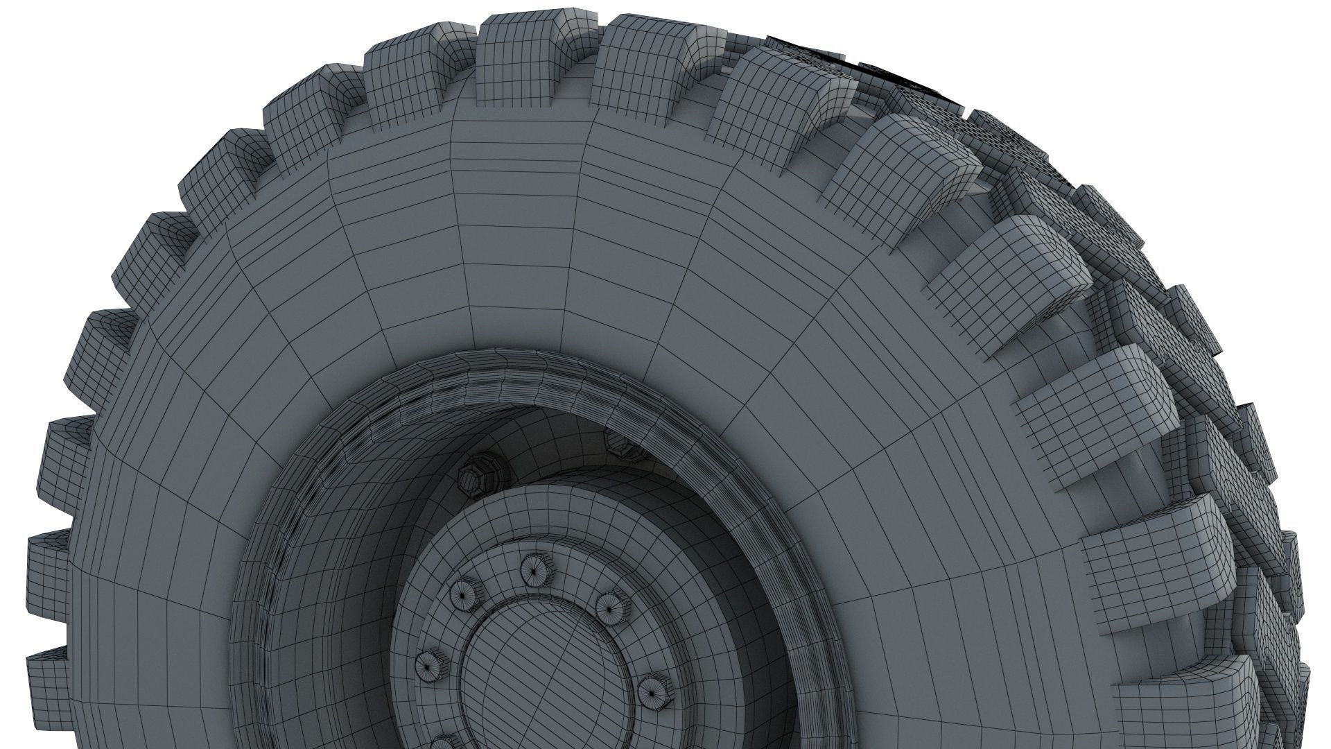Truck Wheel 02 3D model_10