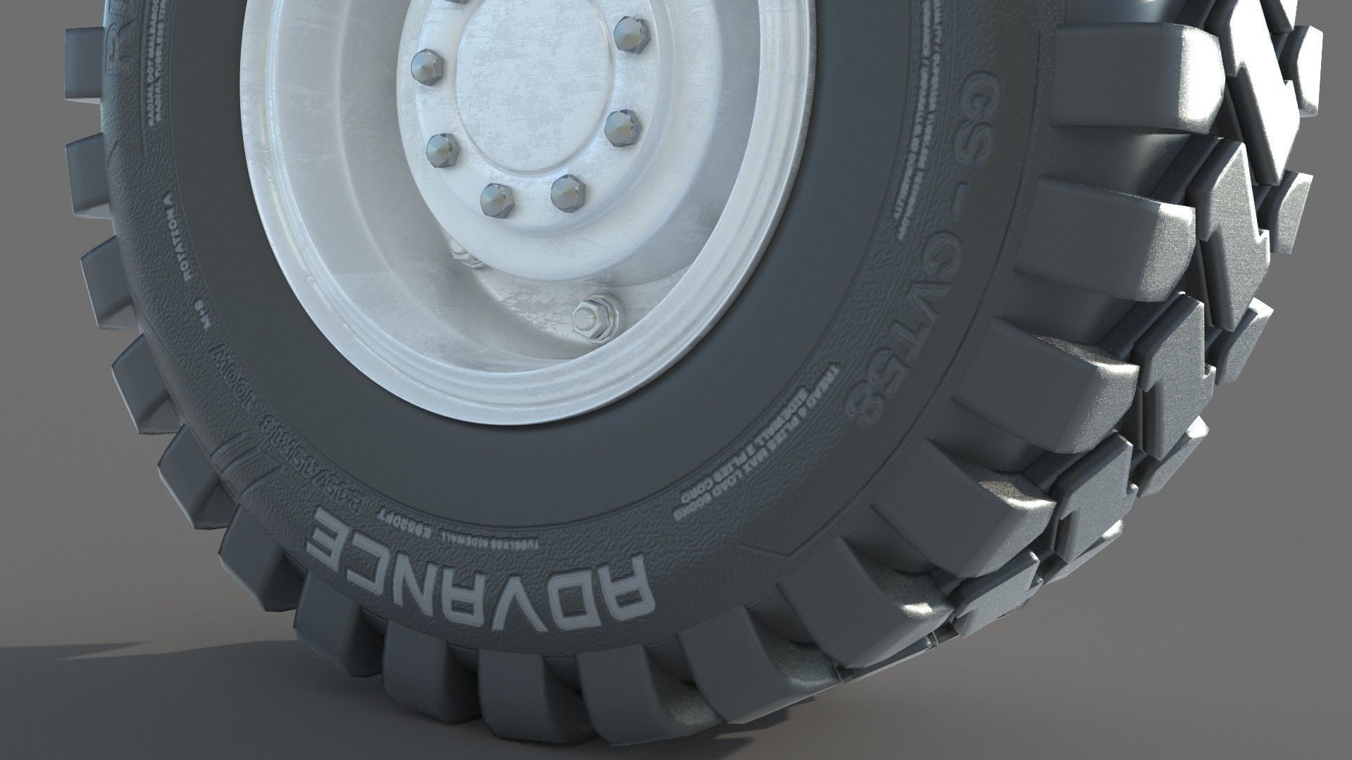 Truck Wheel 02 3D model_4