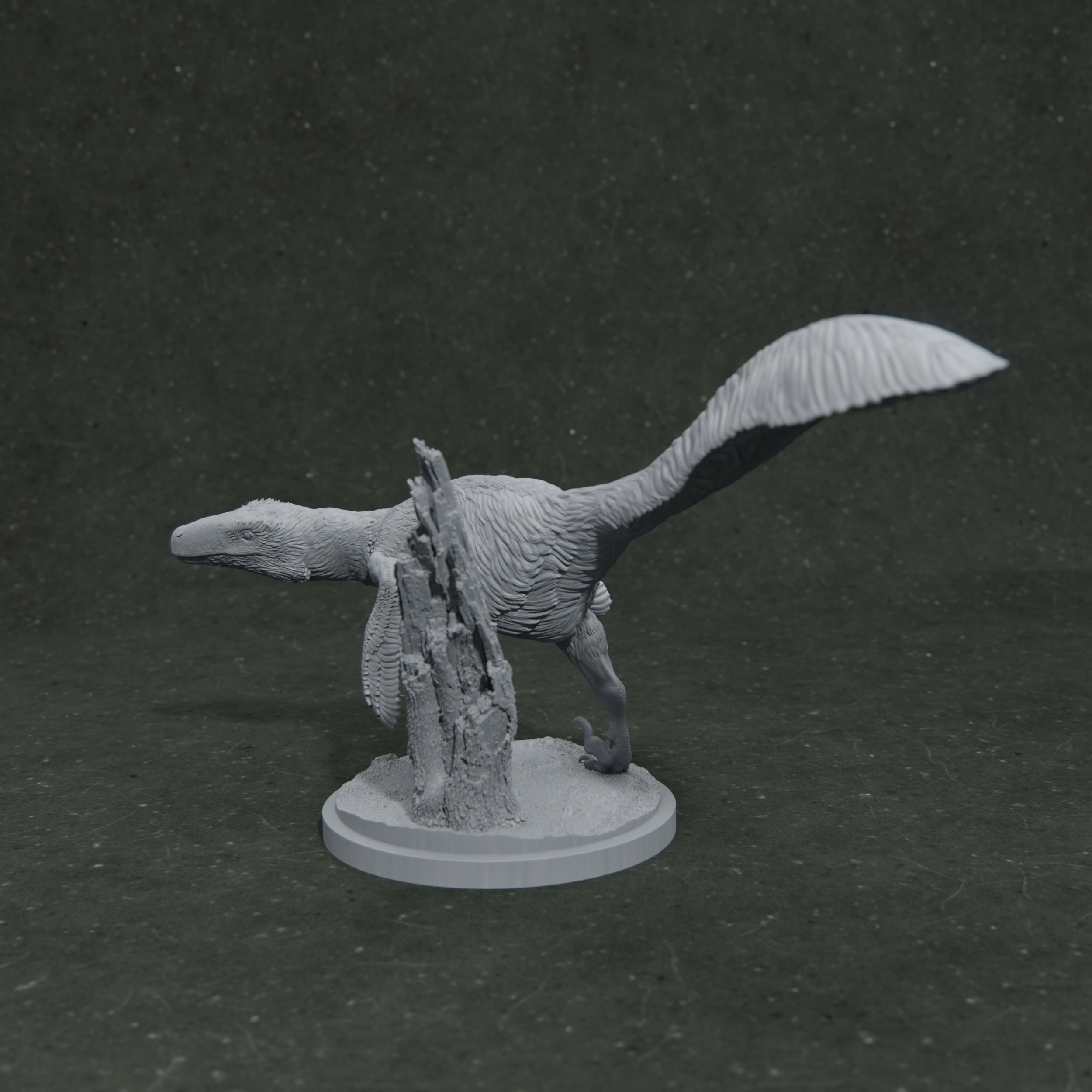 Utahraptor running 1-35 scale pre-supported dinosaur 3D print model_2