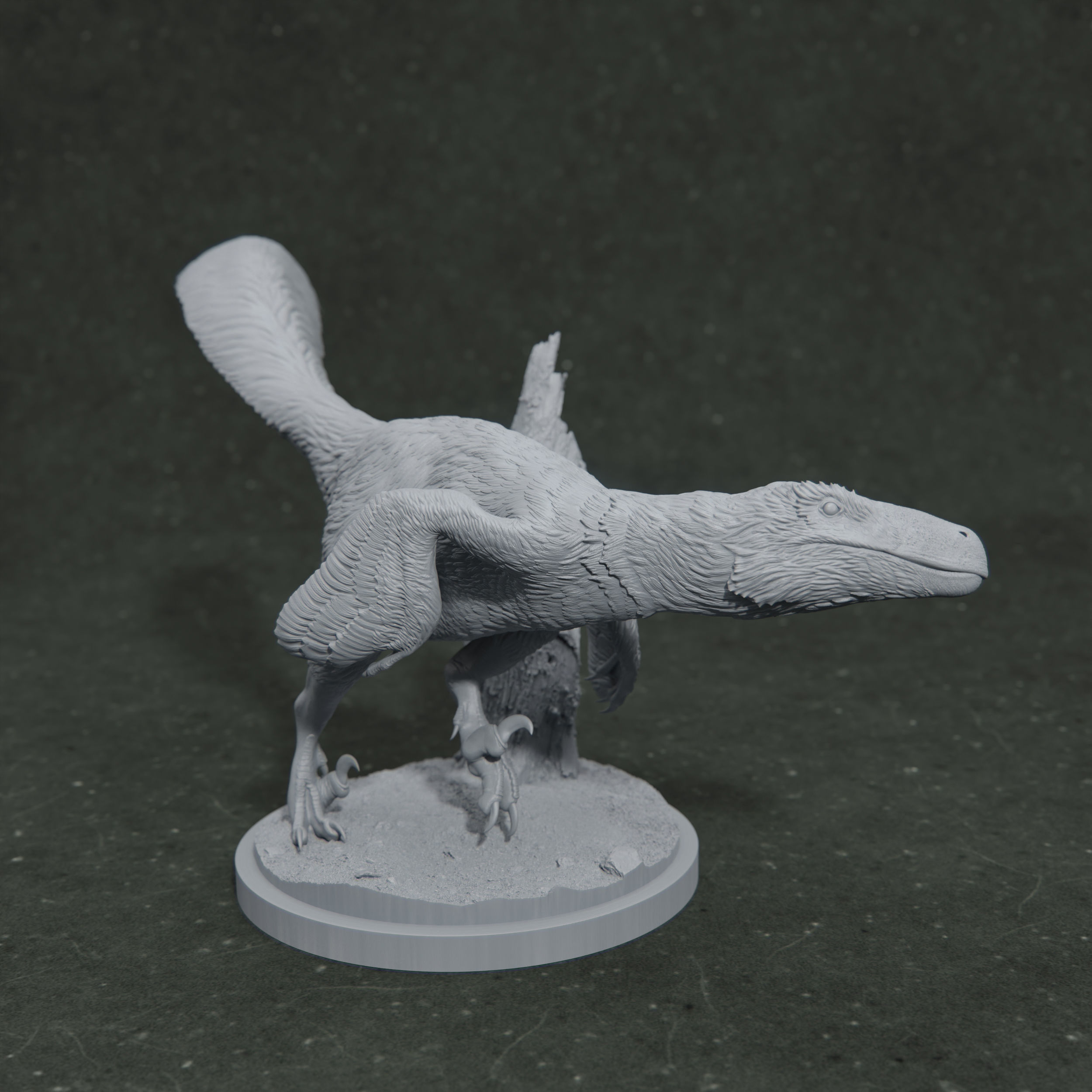 Utahraptor running 1-35 scale pre-supported dinosaur 3D print model_1