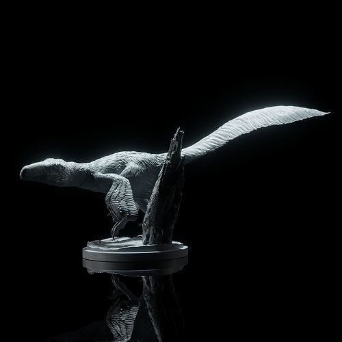 Utahraptor running 1-35 scale pre-supported dinosaur 3D print model